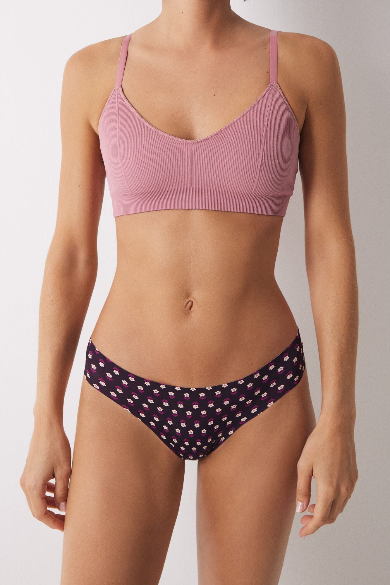 Clean cut microfibre Brazilian briefs in purple