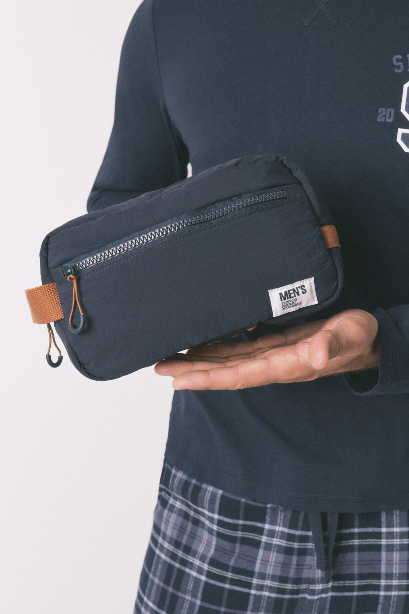 Medium blue nylon vanity case