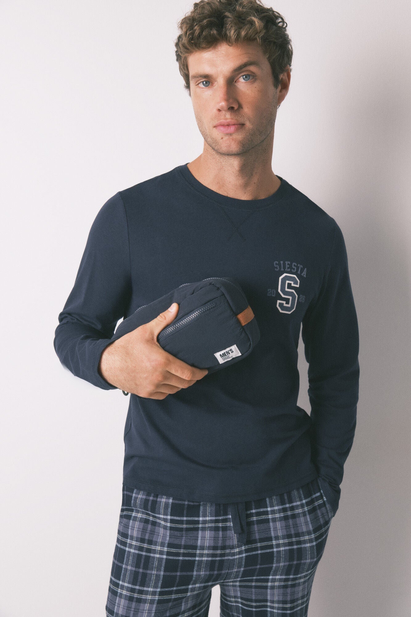 Medium blue nylon vanity case