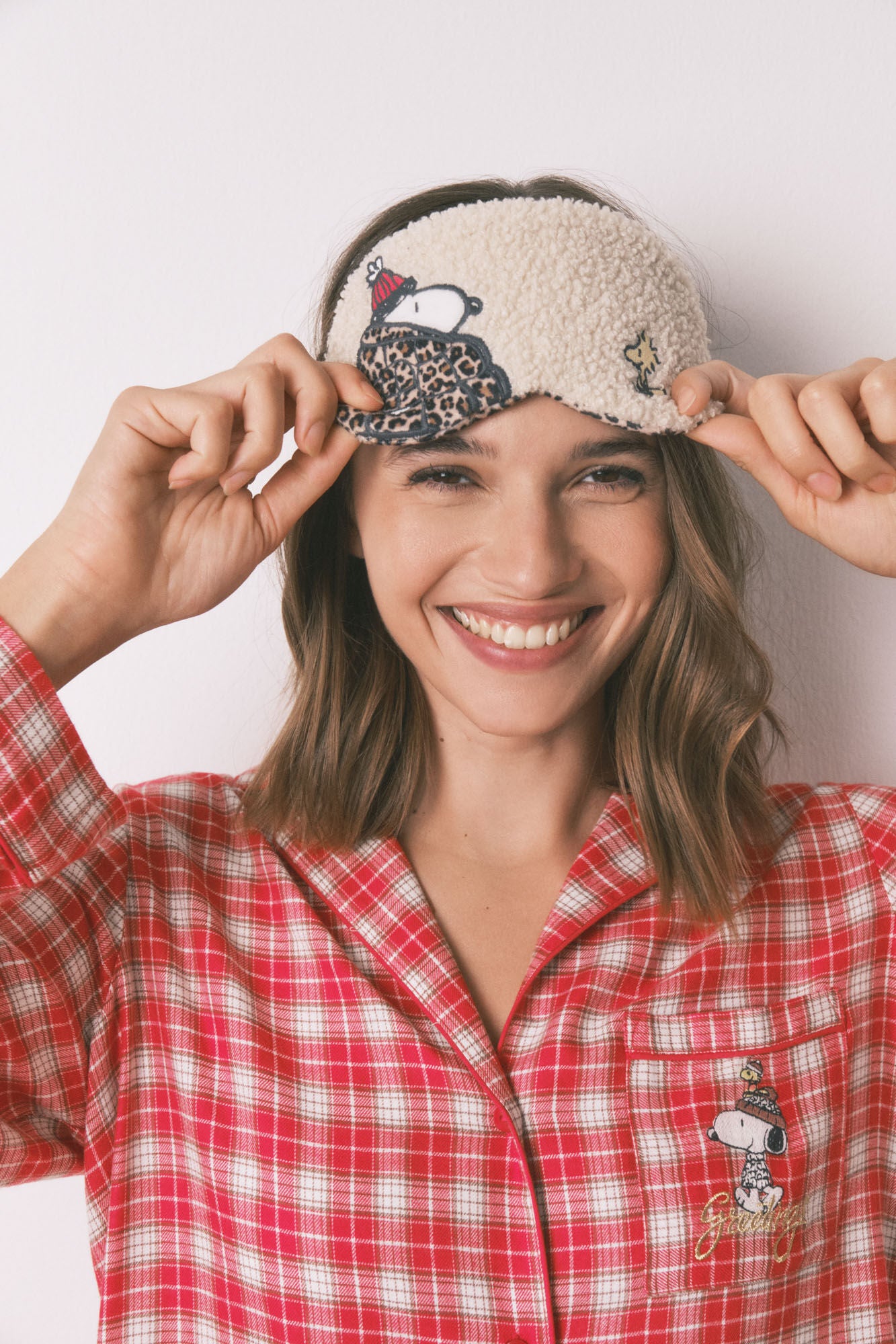 Snoopy Faux shearling Sleep Mask