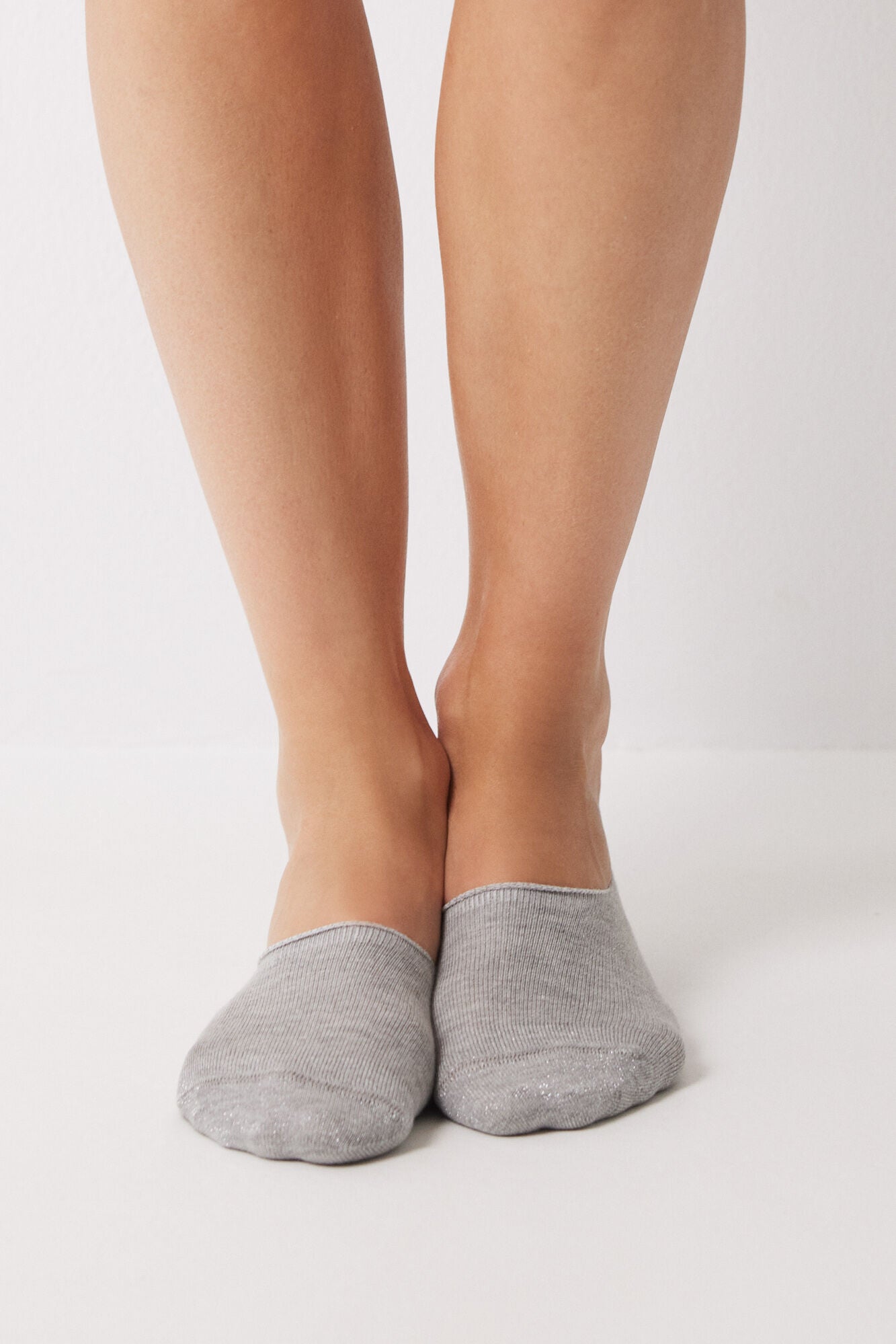 Grey lurex invisible socks