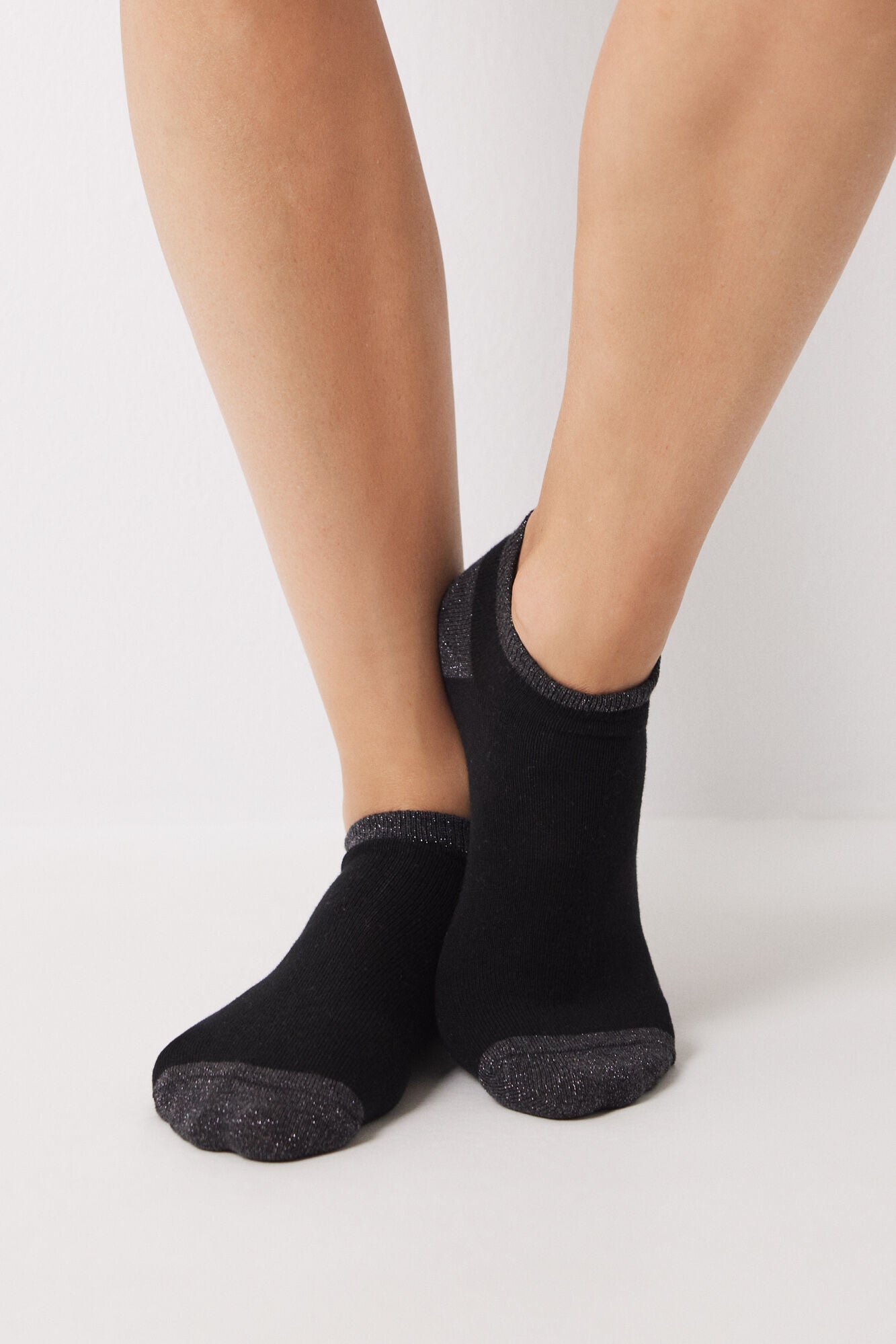 Black lurex short socks