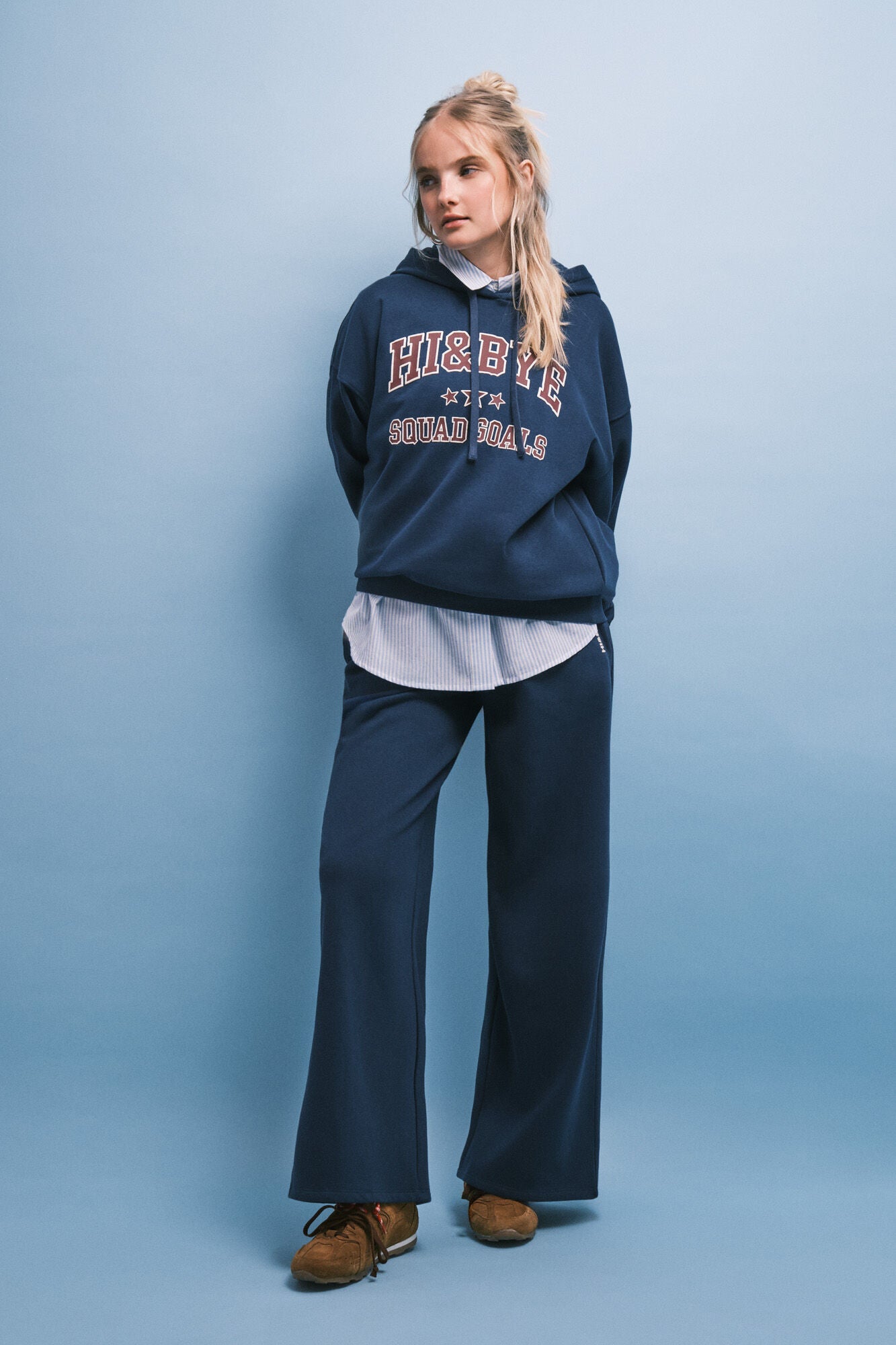 Blue terry cloth trousers