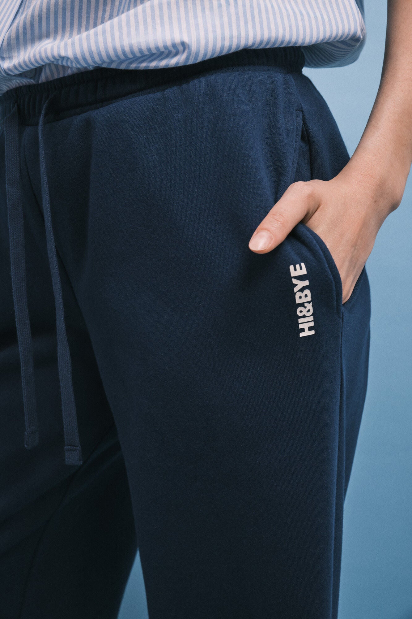 Blue terry cloth trousers