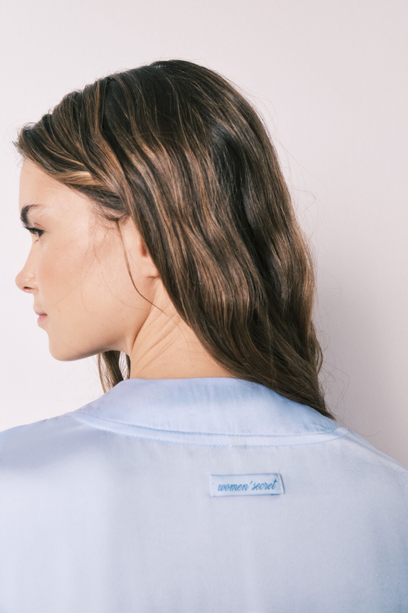 Blue satin midi robe
