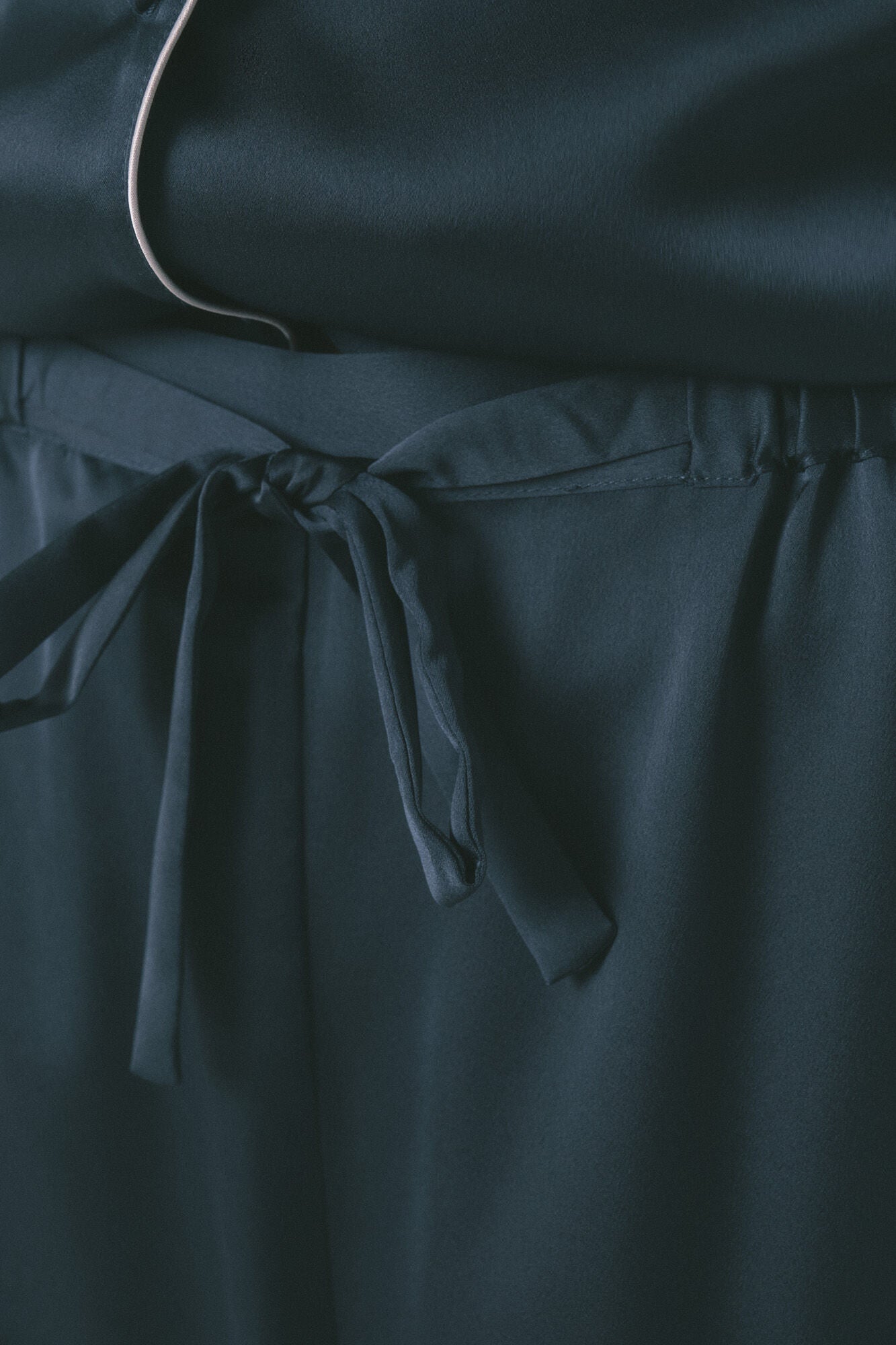 Long blue satin classic pyjamas