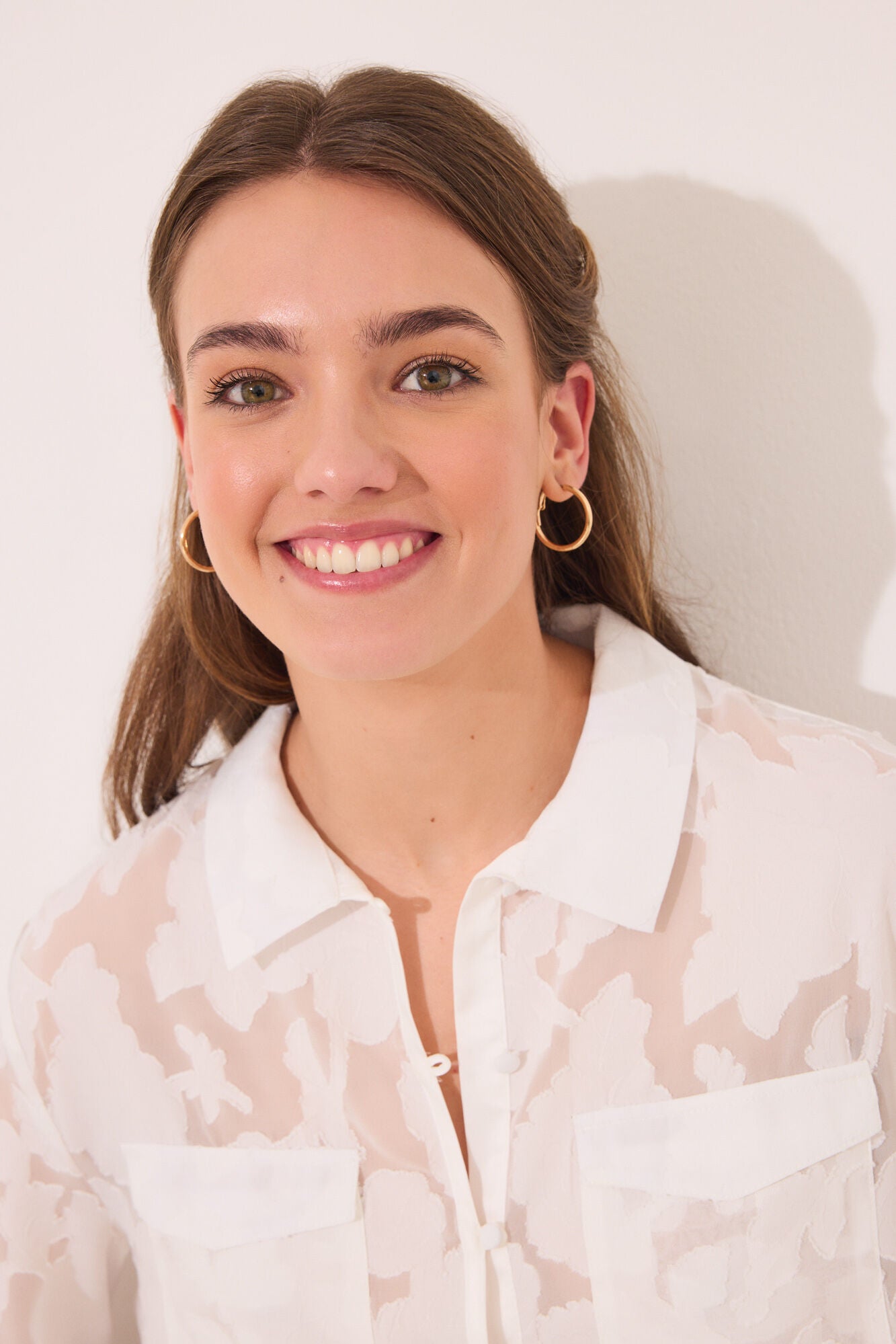 Long white satin pajama shirt