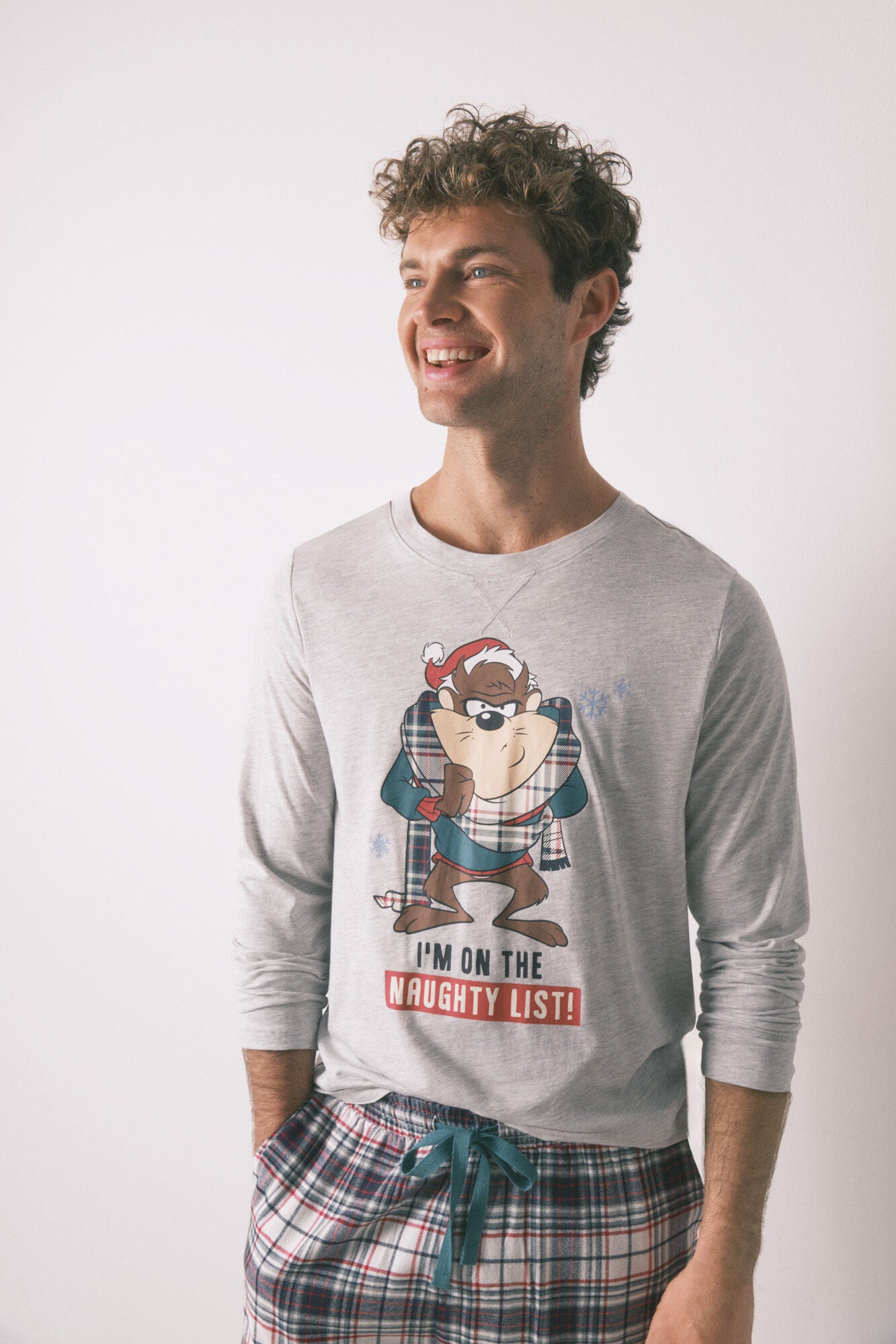 Men's long pajamas, 100% cotton "Taz"