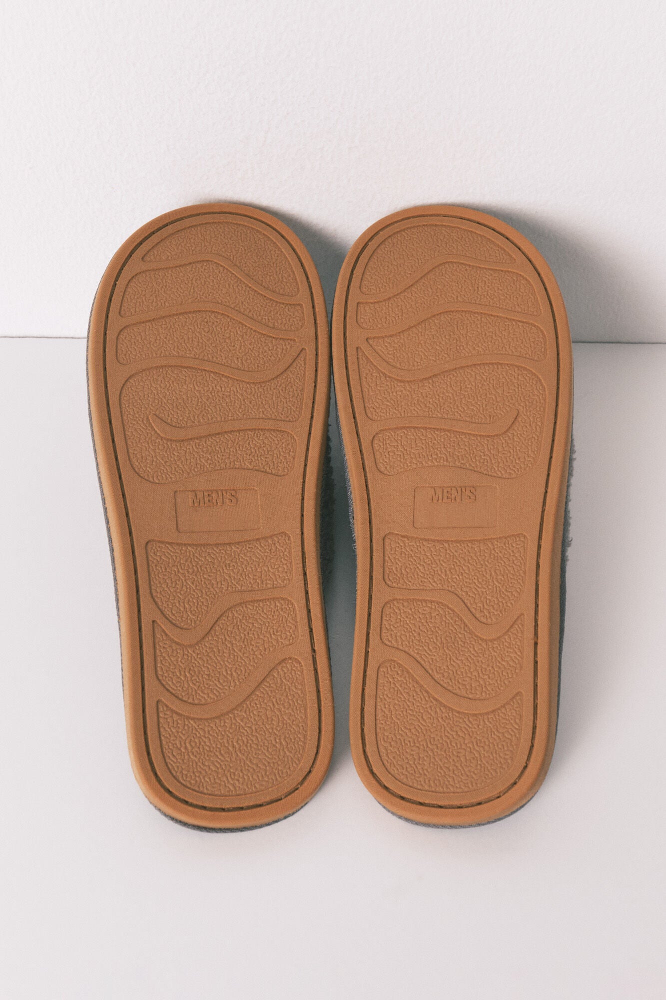 Men's grey faux shearling slippers