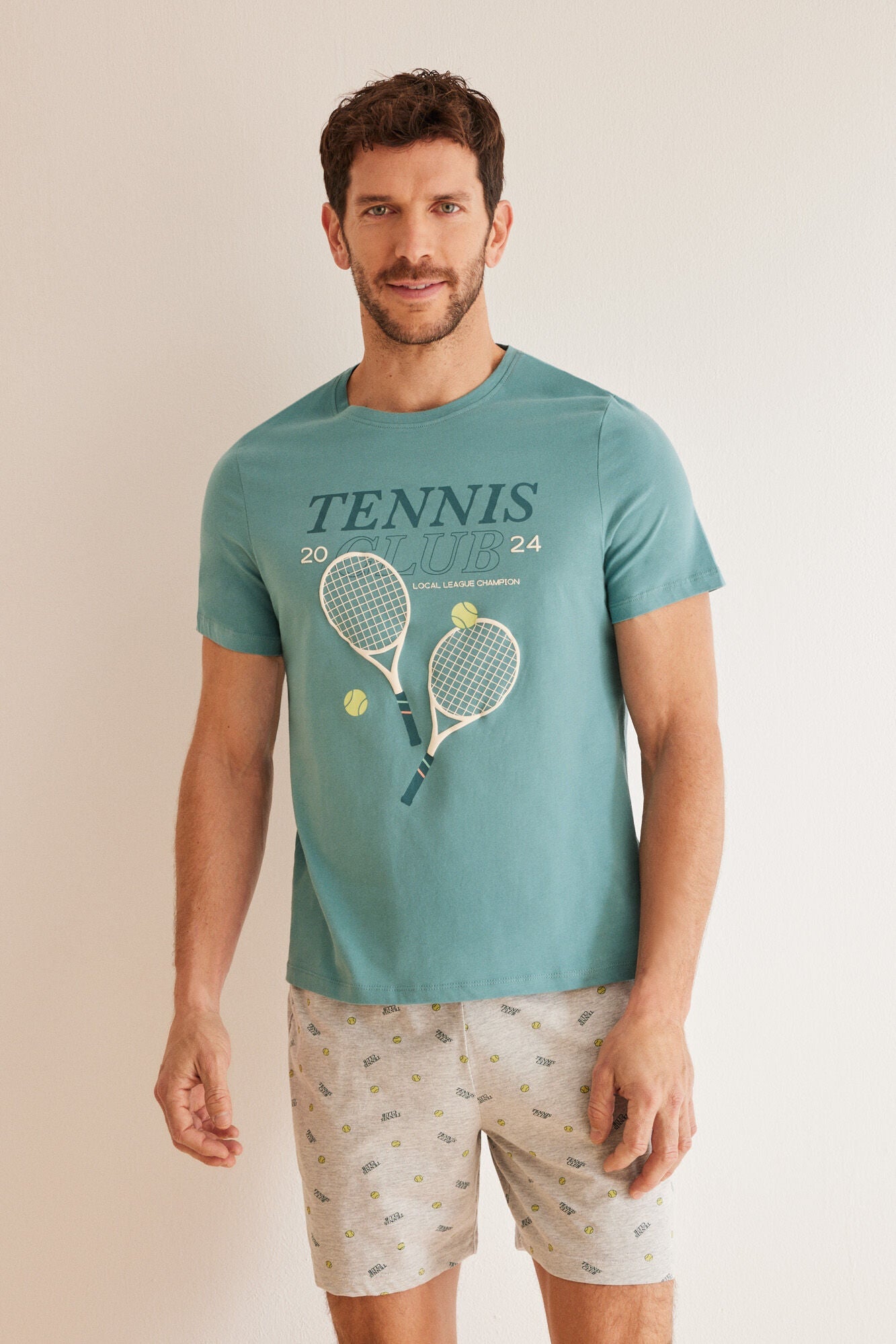 Men's 100% cotton pajamas 'Tennis Club'