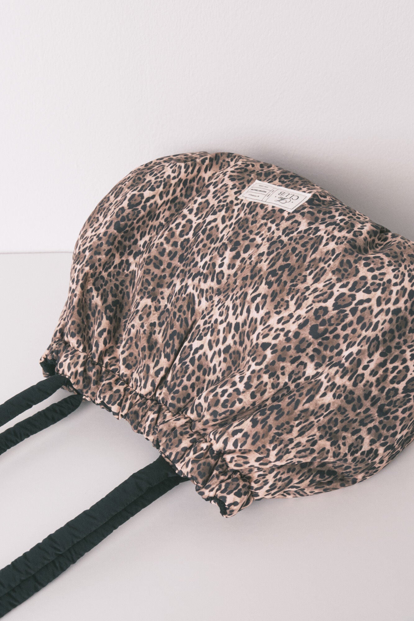 Animal print reversible nylon bag
