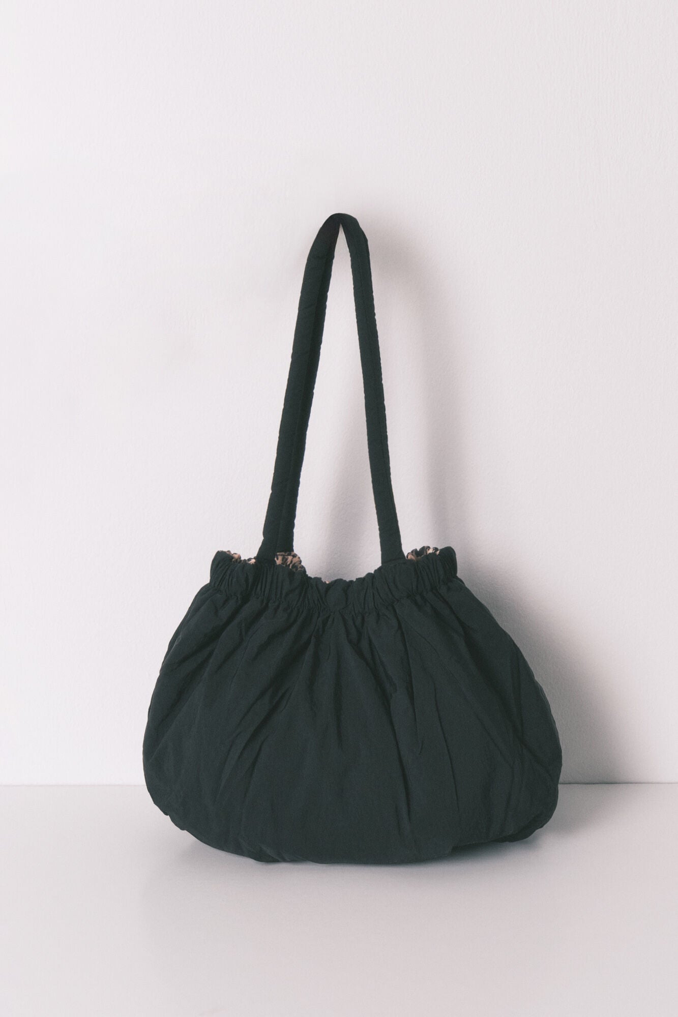 Animal print reversible nylon bag