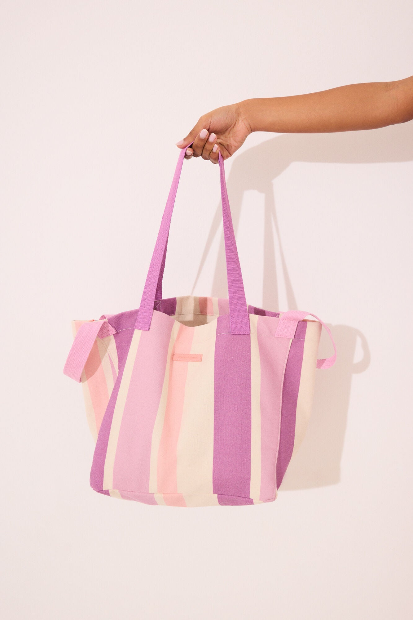 Large canvas and raffia bag