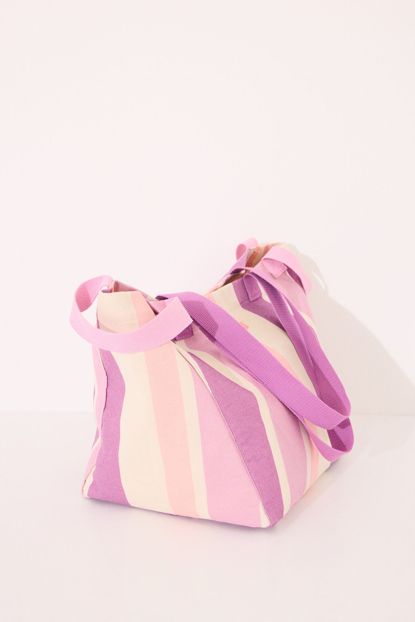 Large canvas and raffia bag