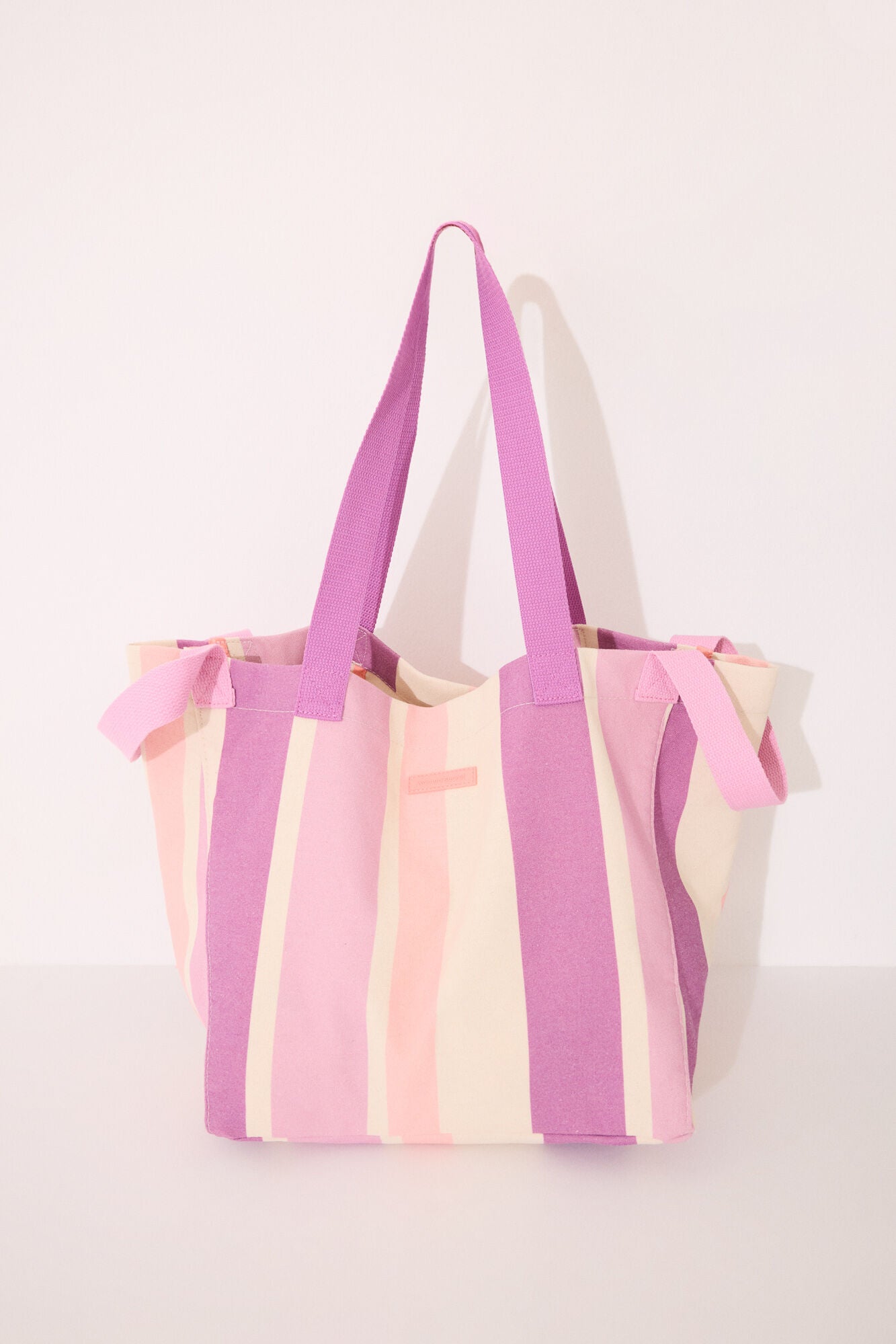 Large canvas and raffia bag