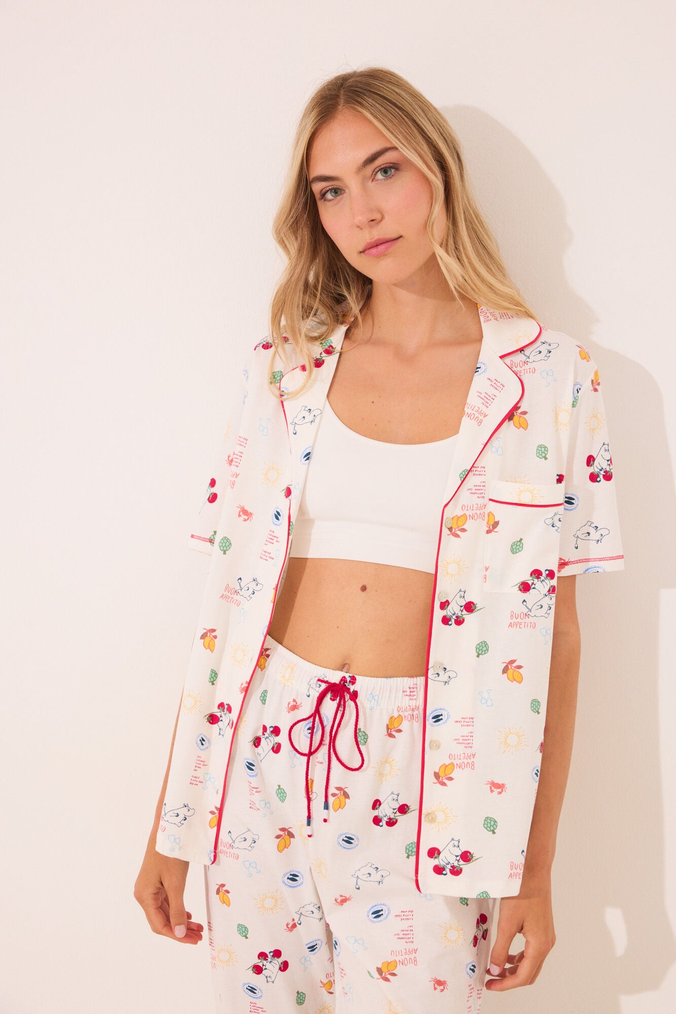 Ivory cotton classic pyjamas