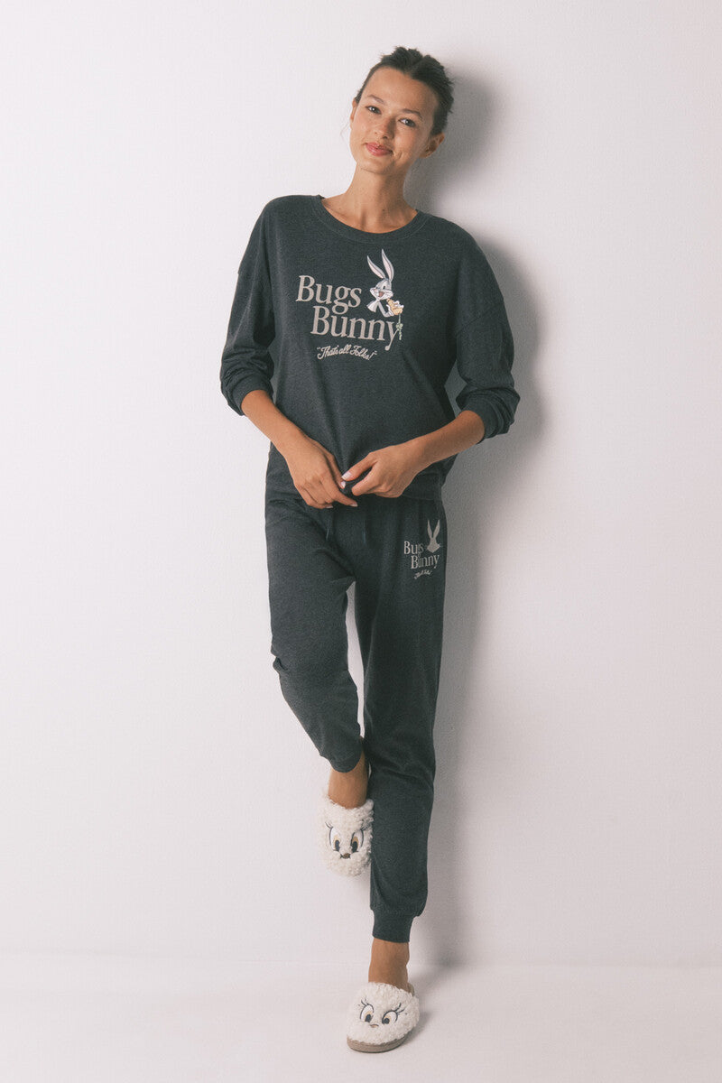 Bugs Bunny long cotton grey pajamas