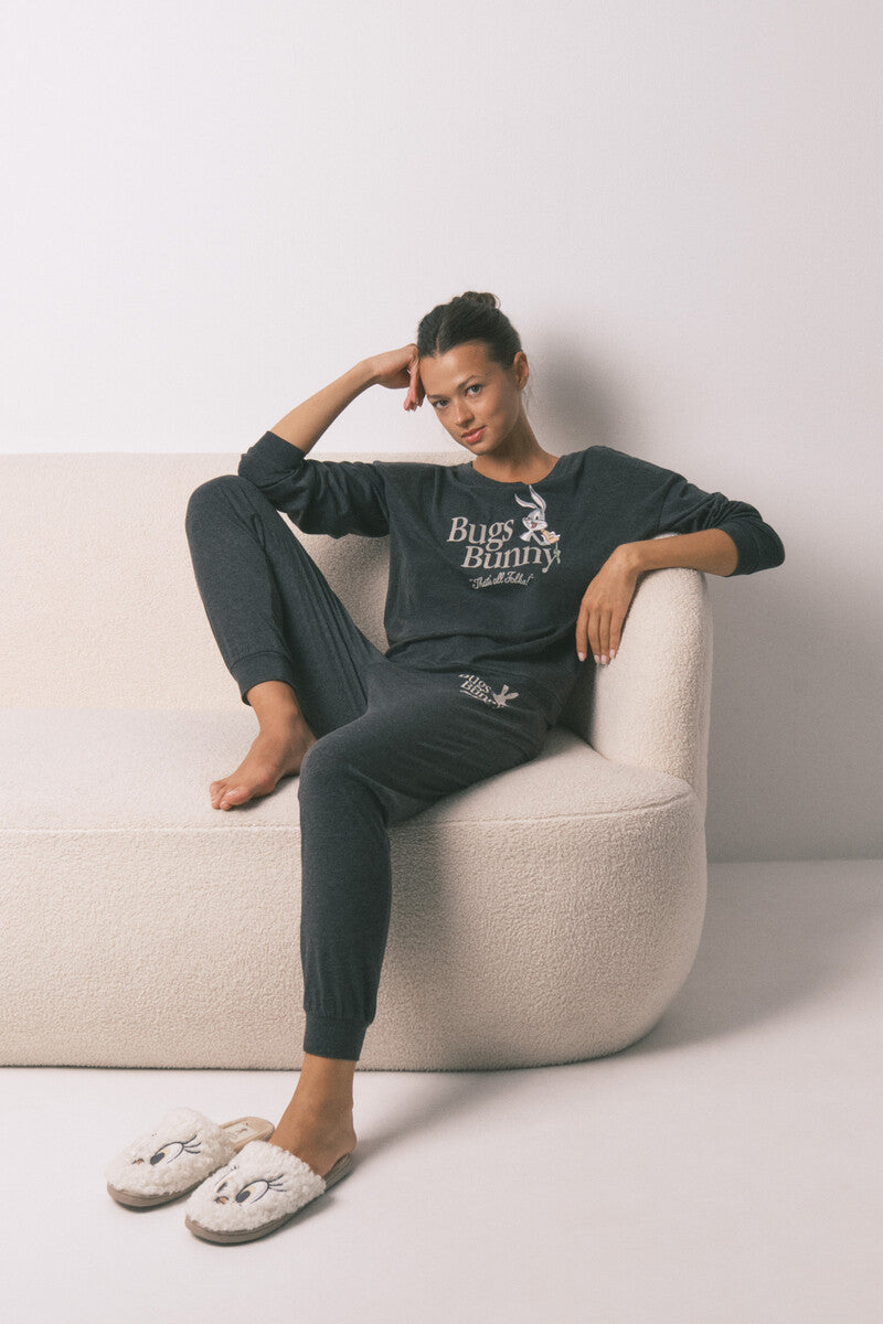 Bugs Bunny long cotton grey pajamas