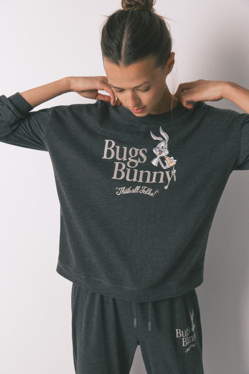 Bugs Bunny long cotton grey pajamas
