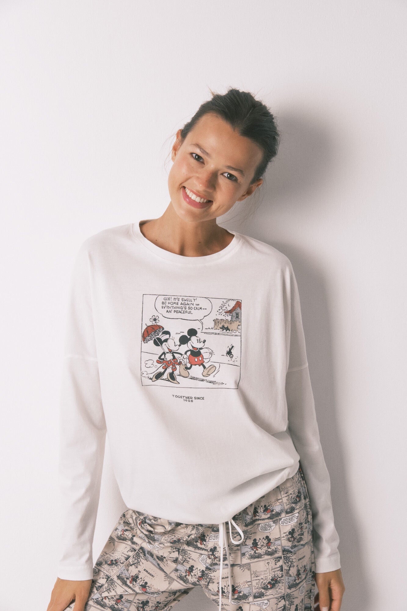 Mickey Mouse soft knit long pajamas