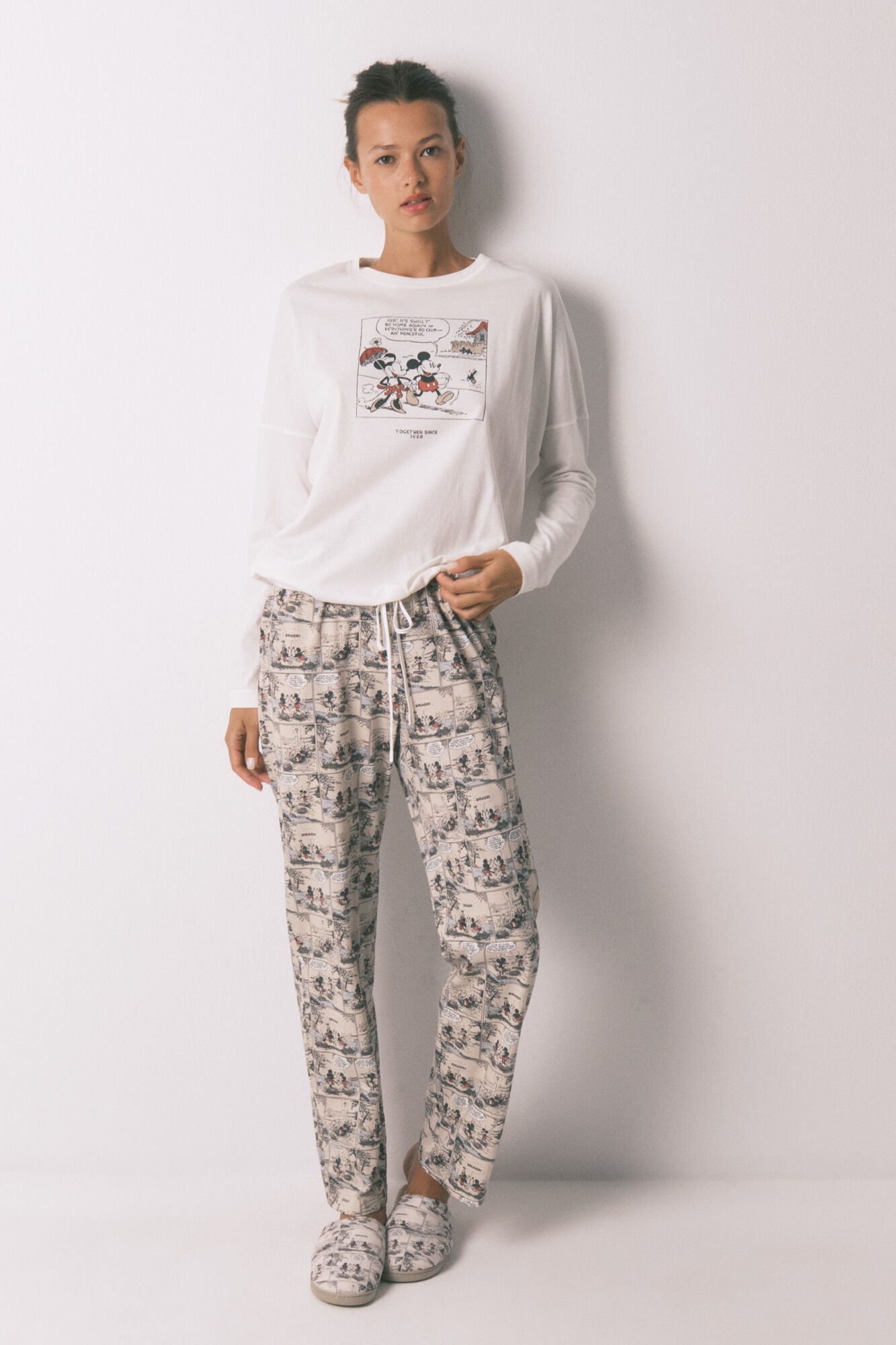 Mickey Mouse soft knit long pajamas