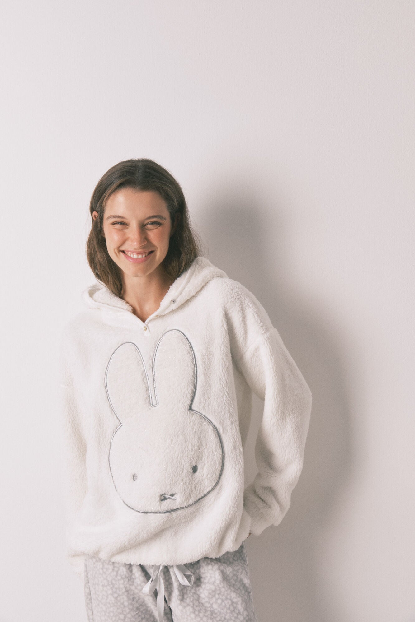 Miffy animal print fleece long pajamas