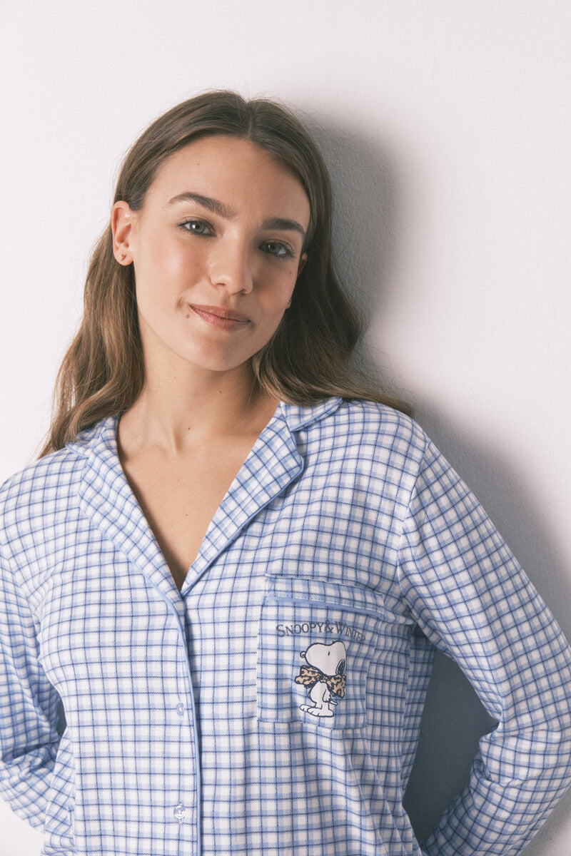 Snoopy Vichy Long Shirt Pyjamas