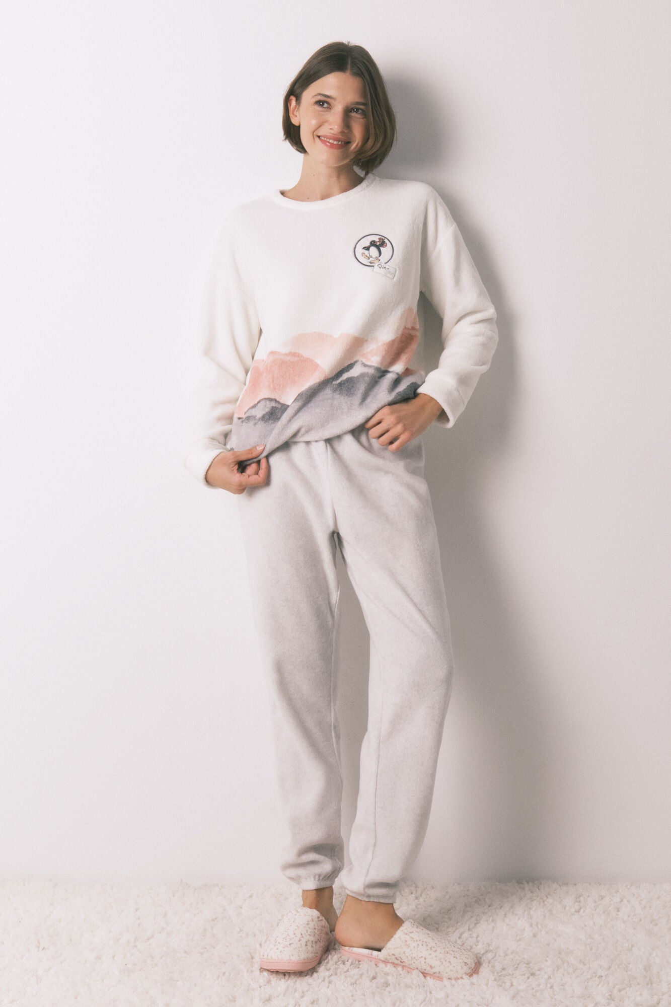 Pingu soft fleece long pajamas