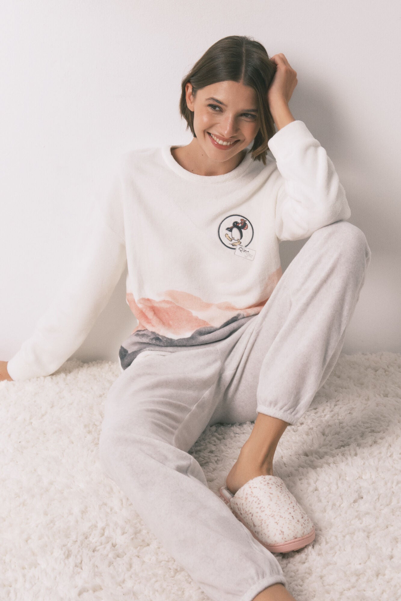 Pingu soft fleece long pajamas