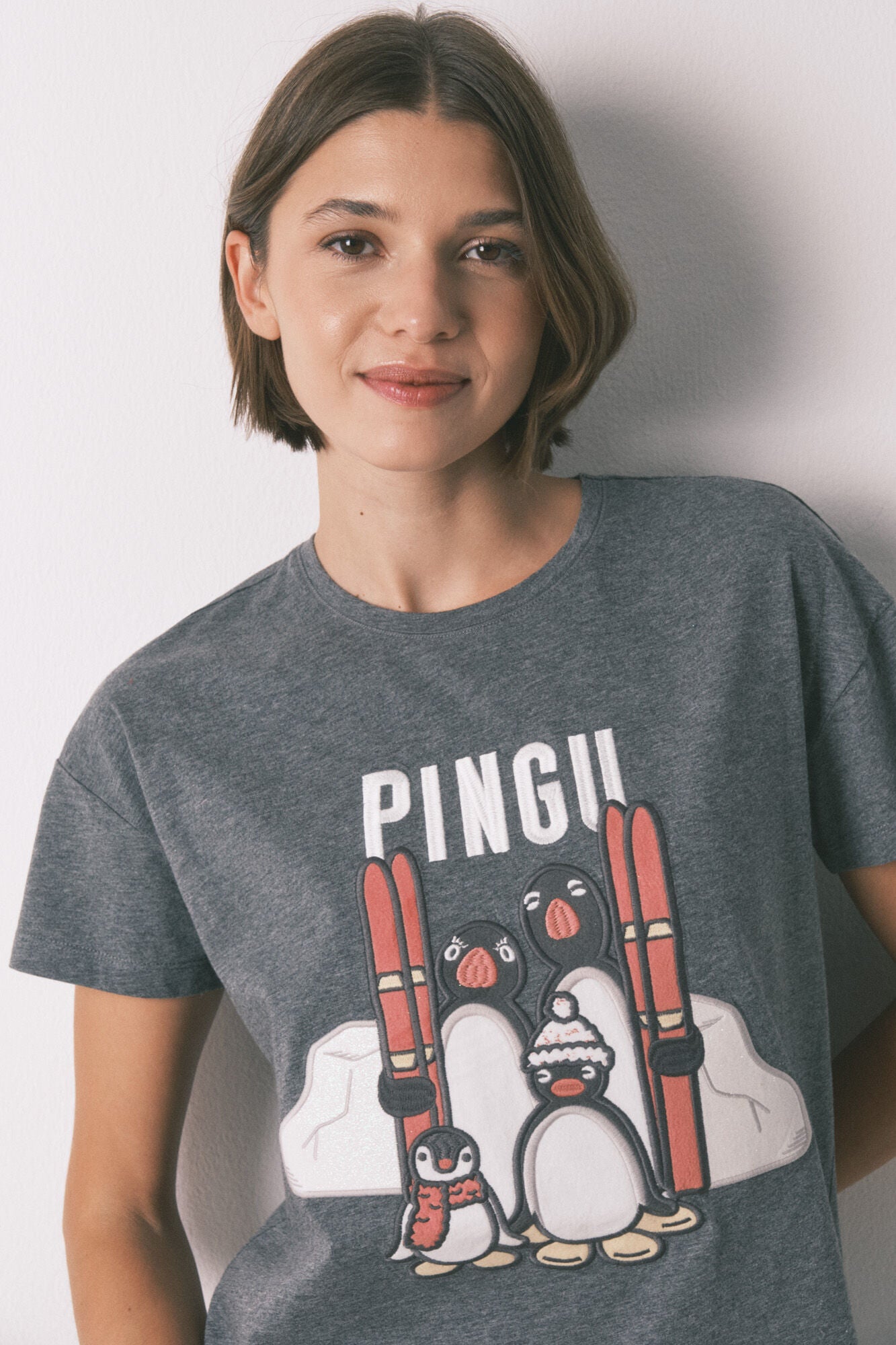 Pingu long 100% cotton grey pajamas