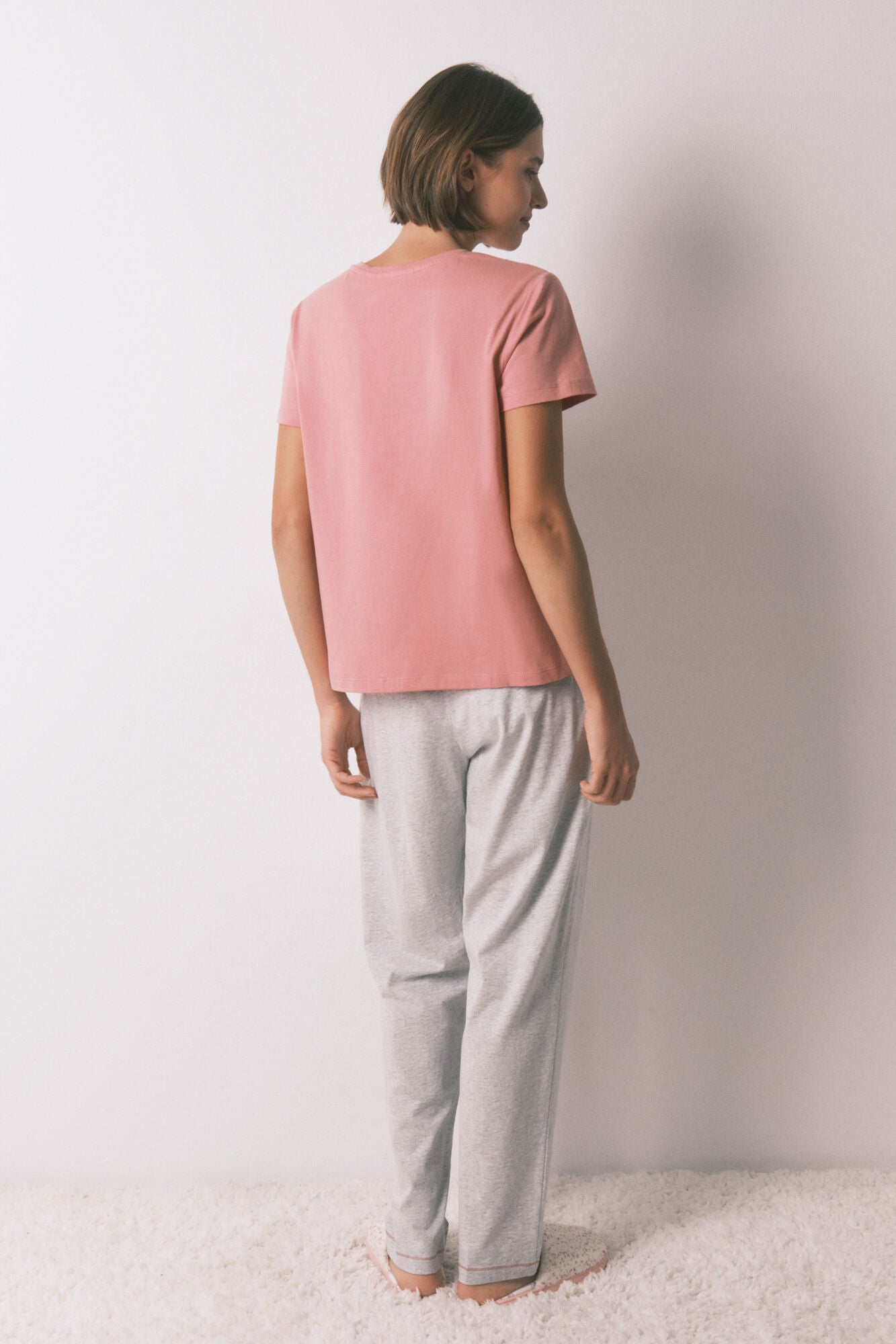 Pingu pink 100% cotton long pajamas