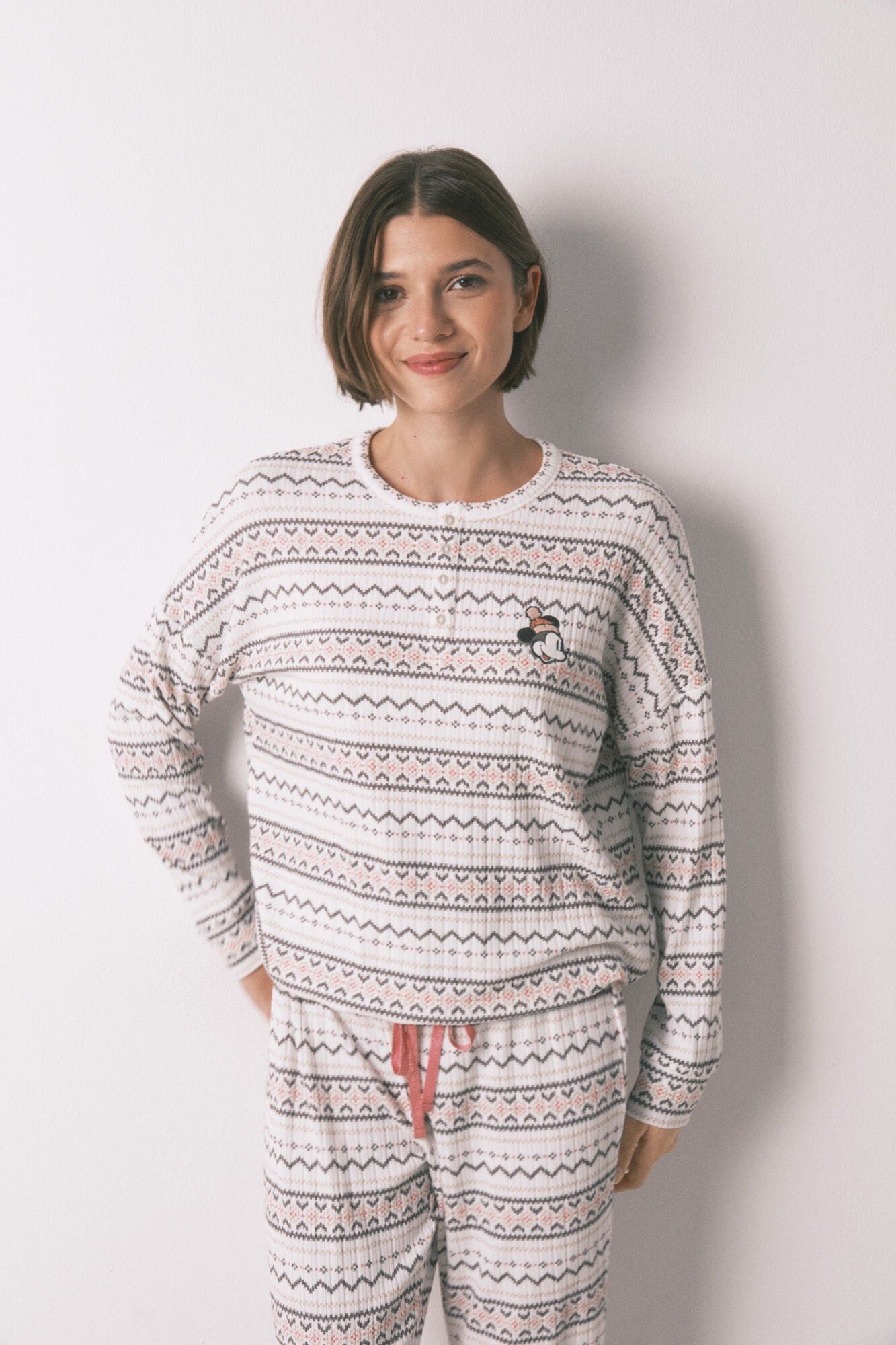 Long soft warm knit Mickey Mouse pajamas