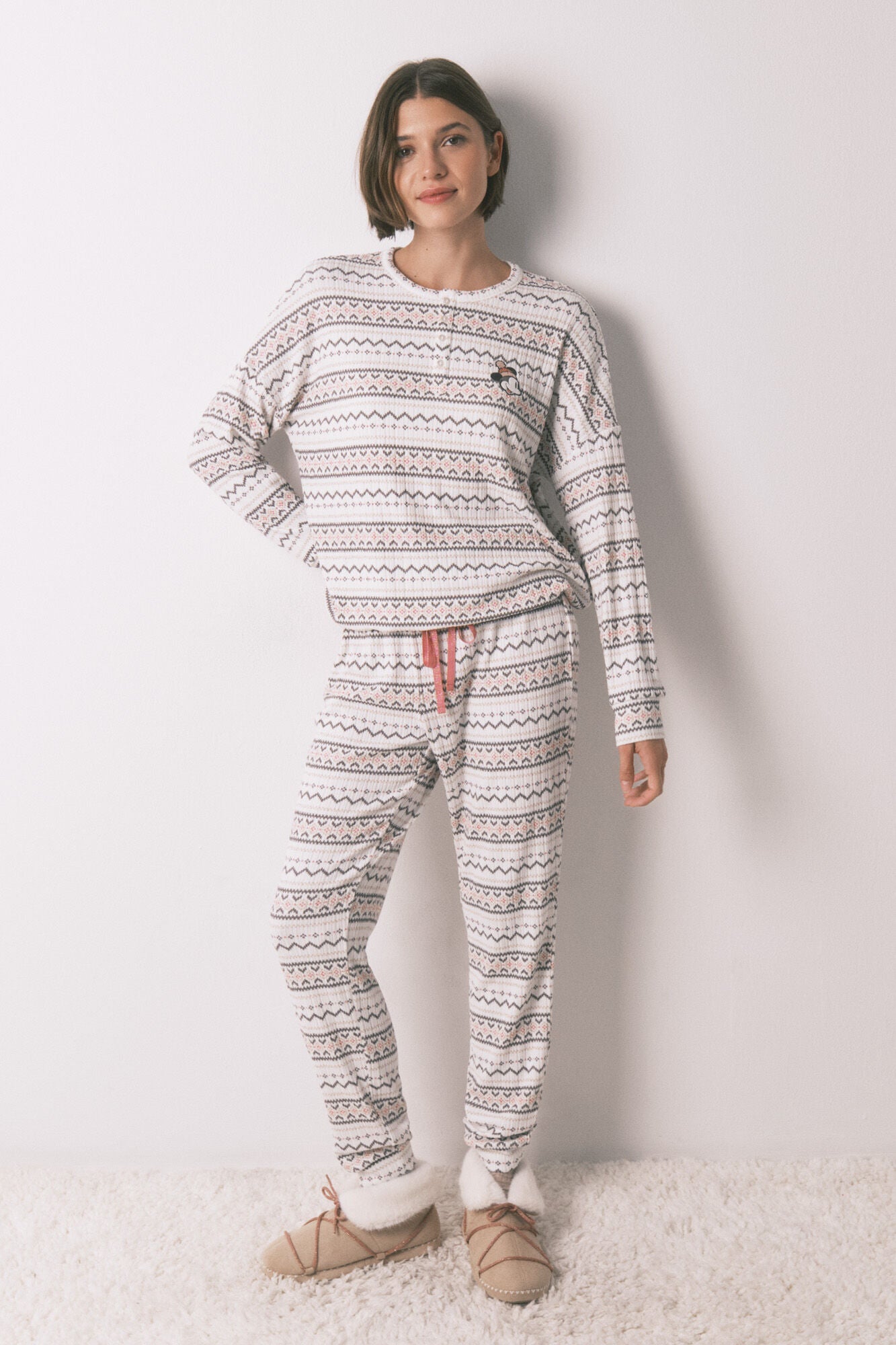Long soft warm knit Mickey Mouse pajamas