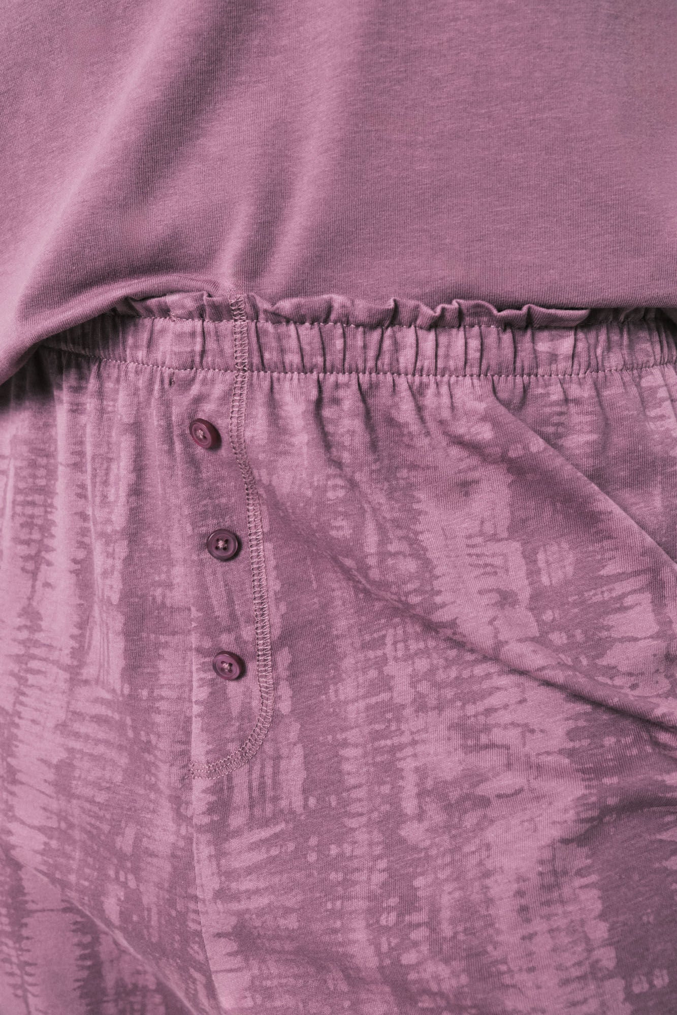 Purple cotton short sleeve long pyjamas Snoopy