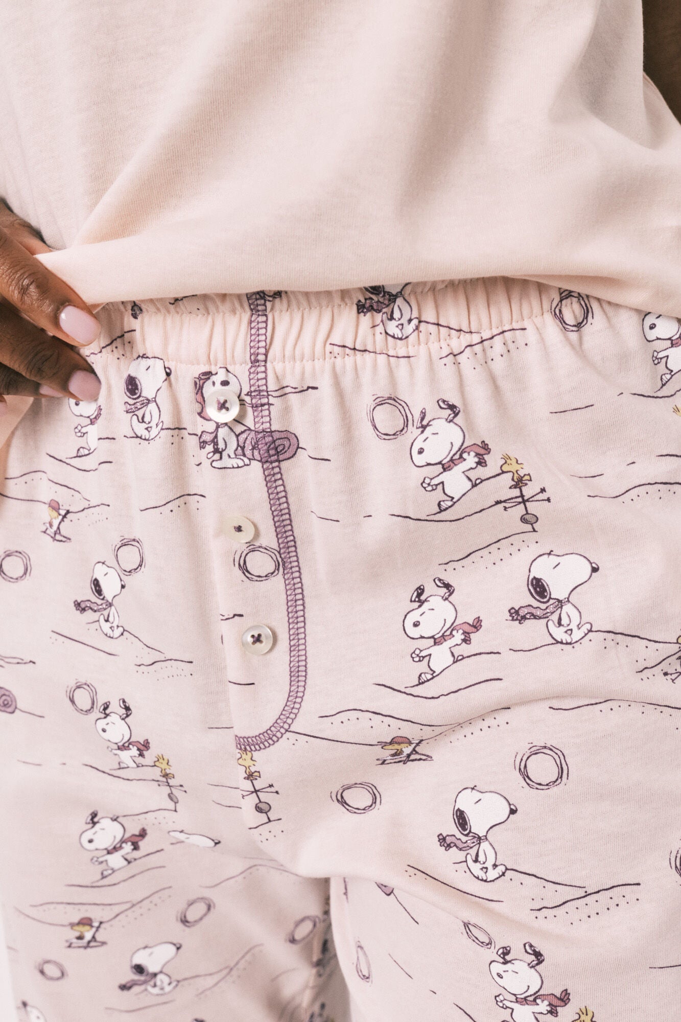 Cotton short sleeve long pyjamas Snoopy