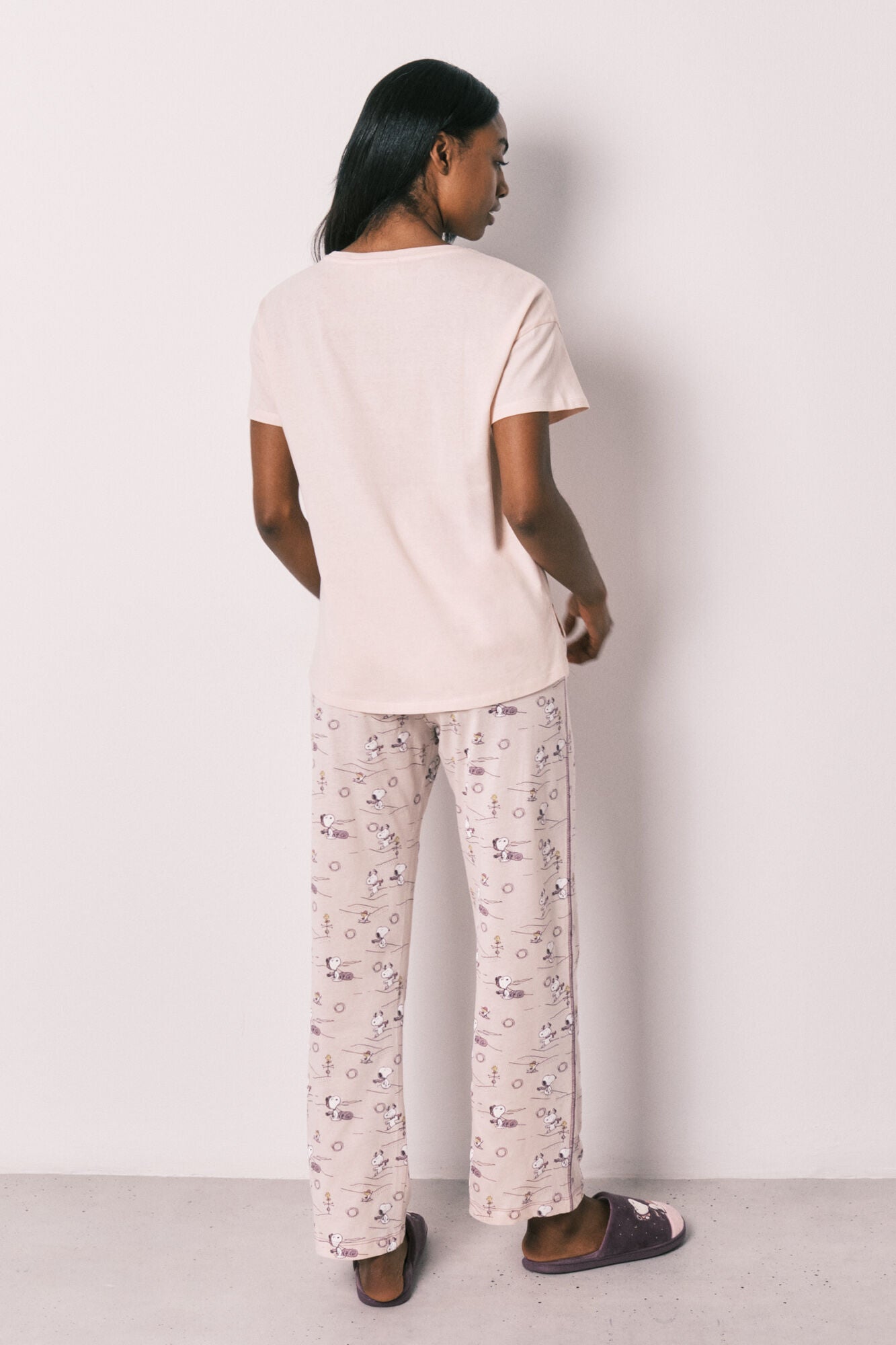 Cotton short sleeve long pyjamas Snoopy