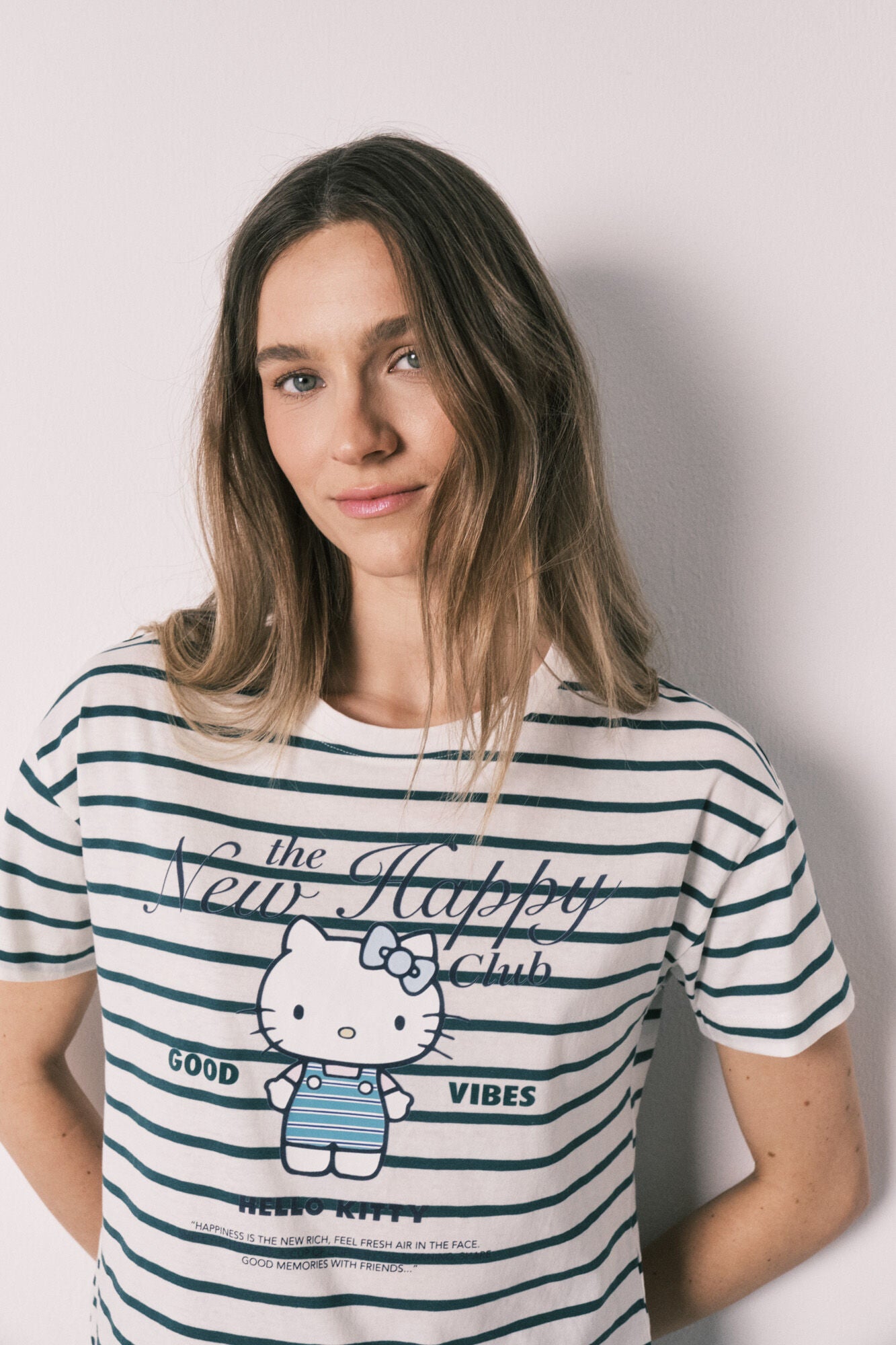 Hello Kitty striped short pajamas