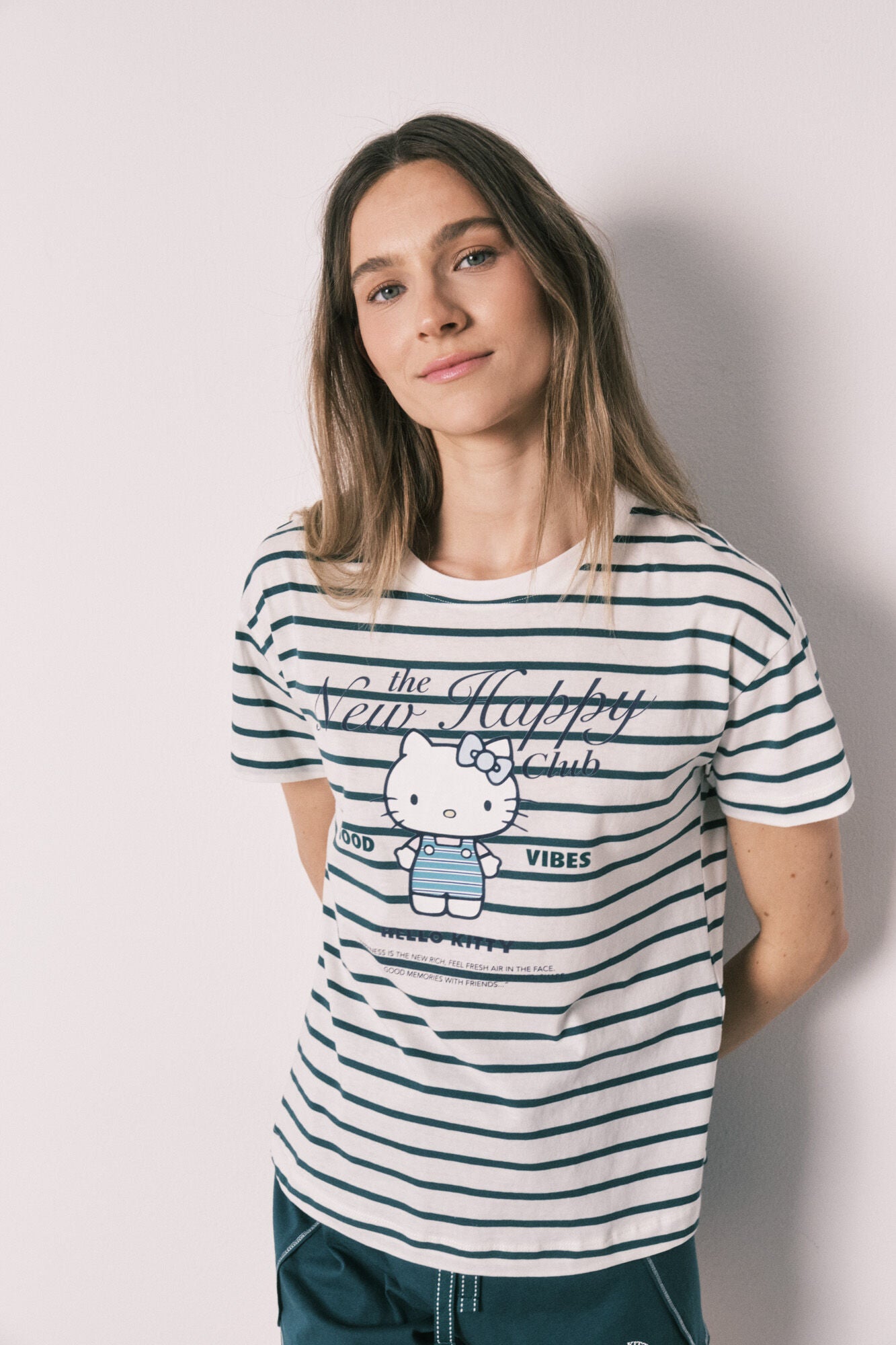 Hello Kitty striped short pajamas