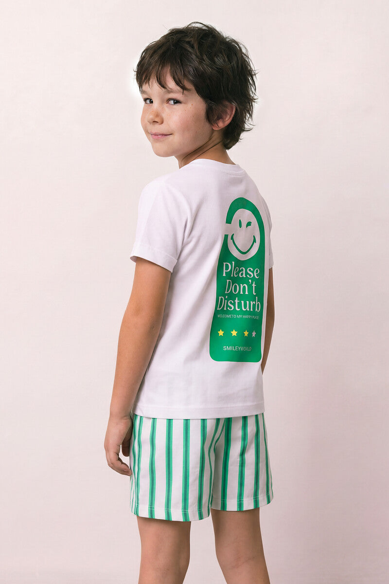 White cotton short pyjamas SmileyWorld¨