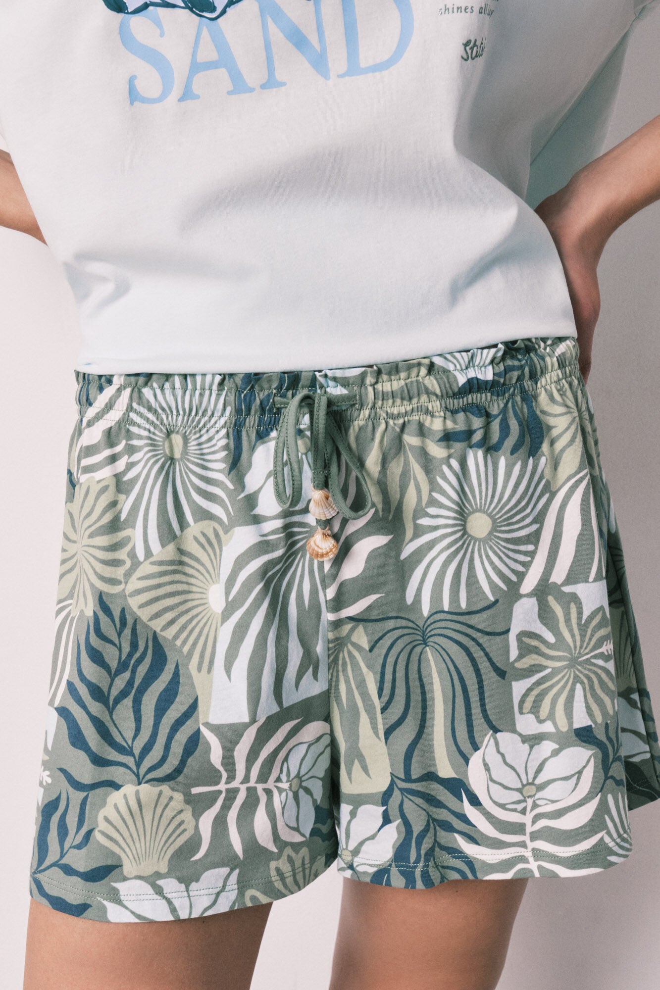 Stitch short-sleeved blue pajamas
