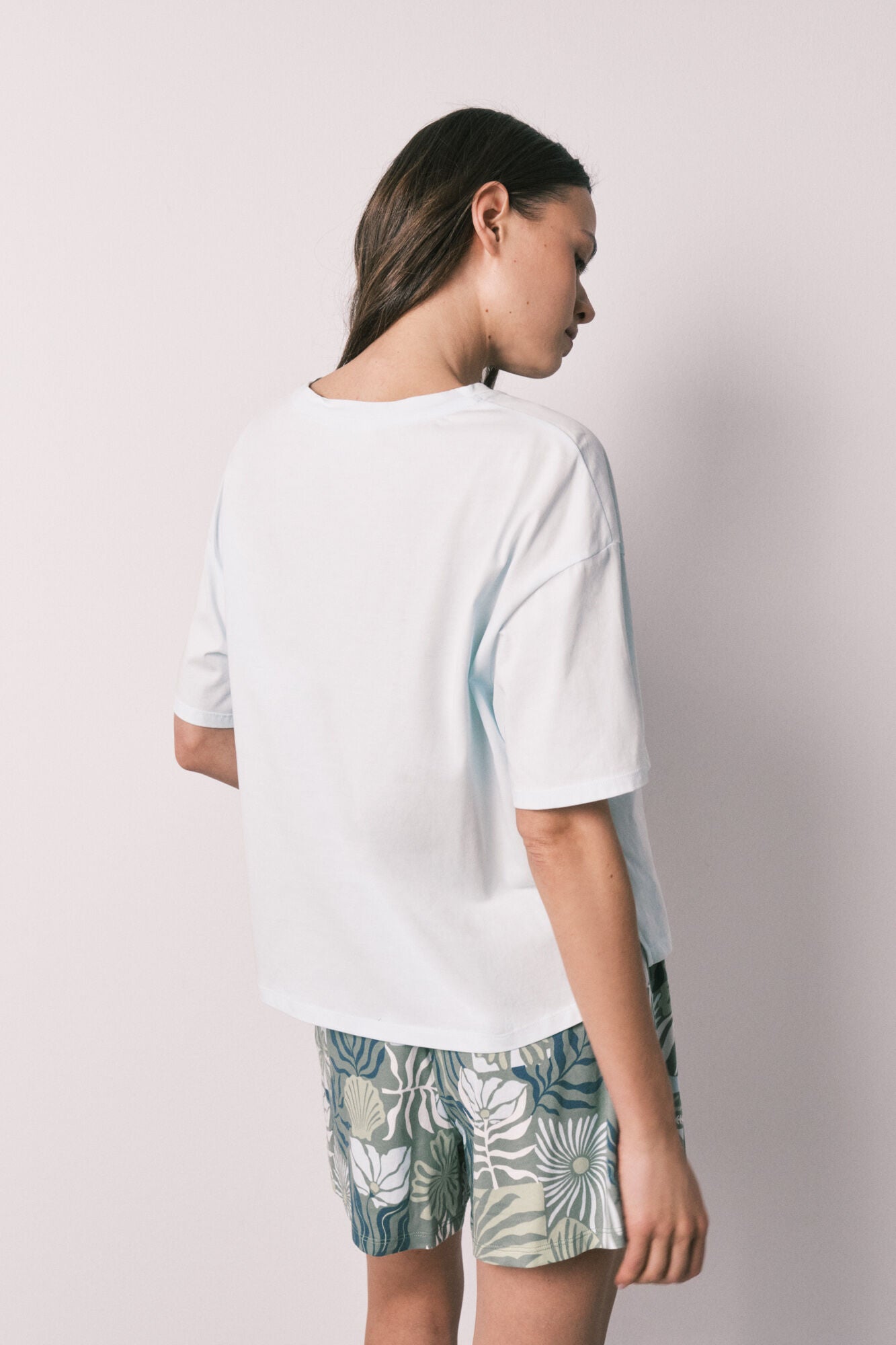 Stitch short-sleeved blue pajamas