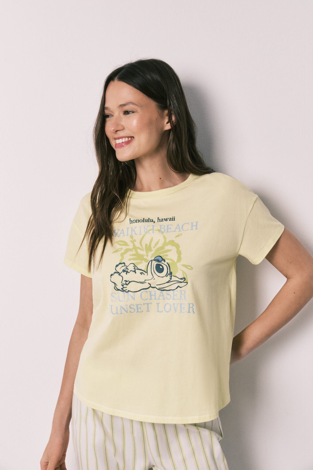 Stitch Short Sleeve Capri Pajamas