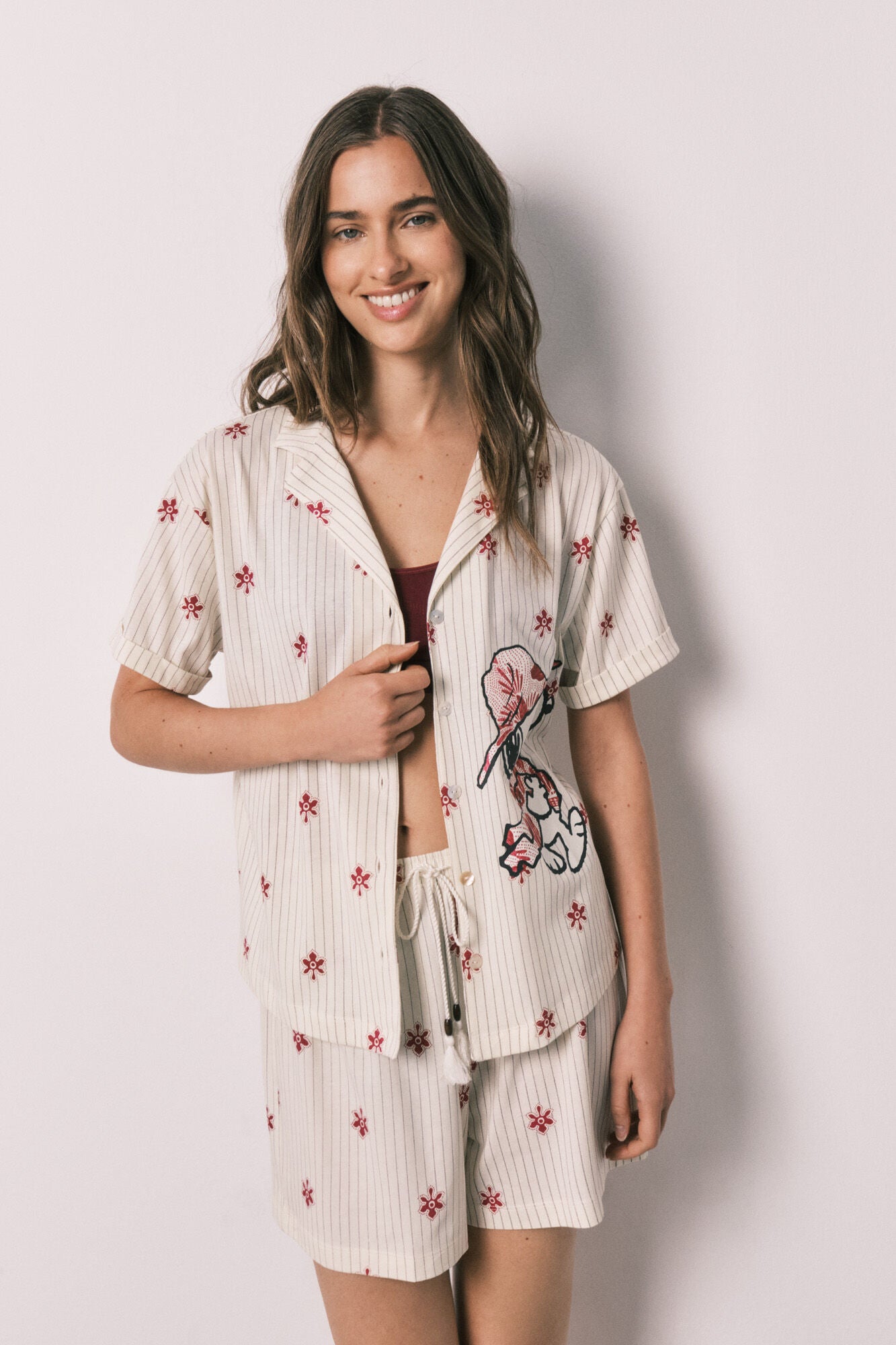 Striped short pyjamas Snoopy