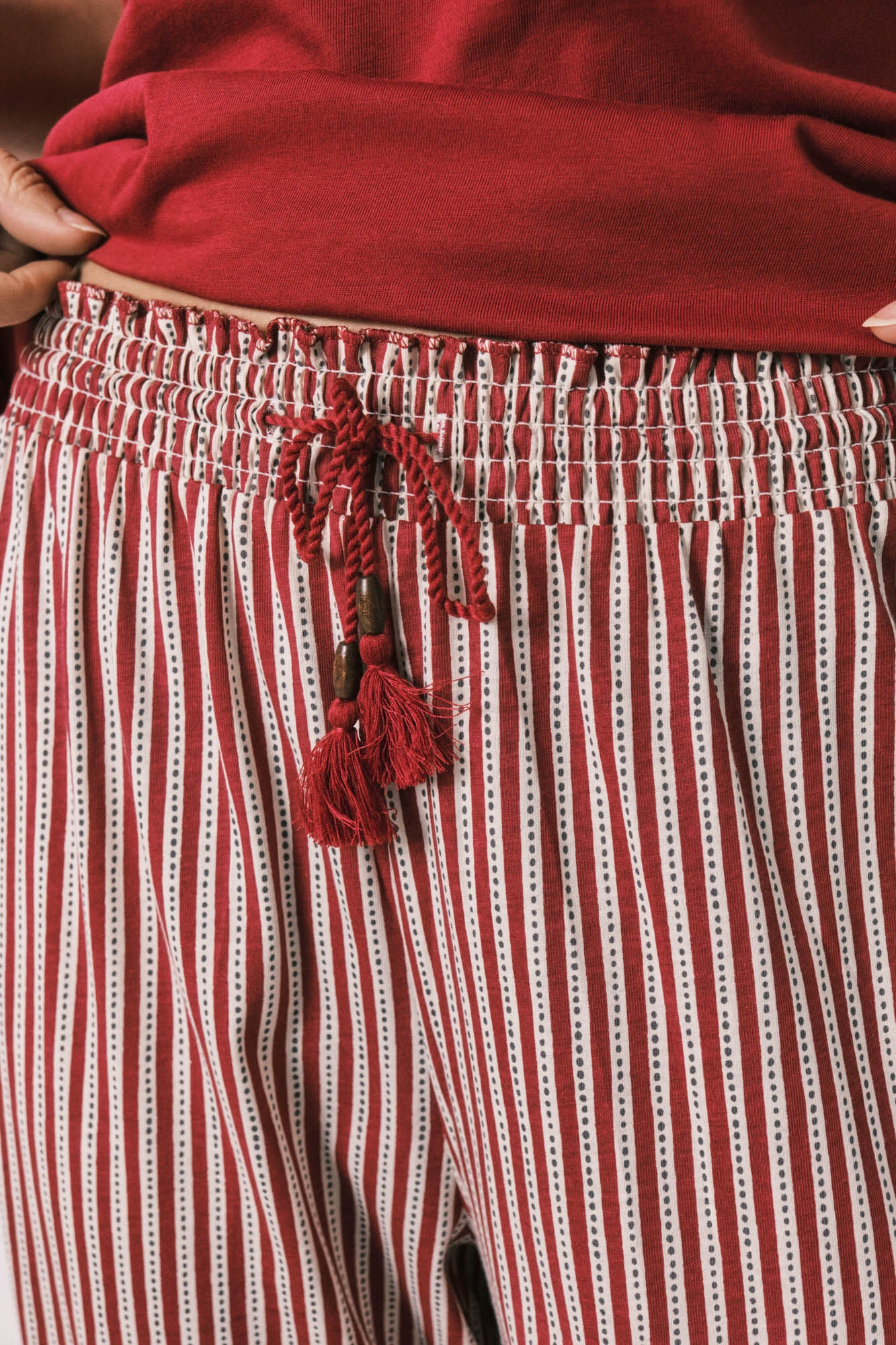 Striped cotton capri pyjamas Snoopy