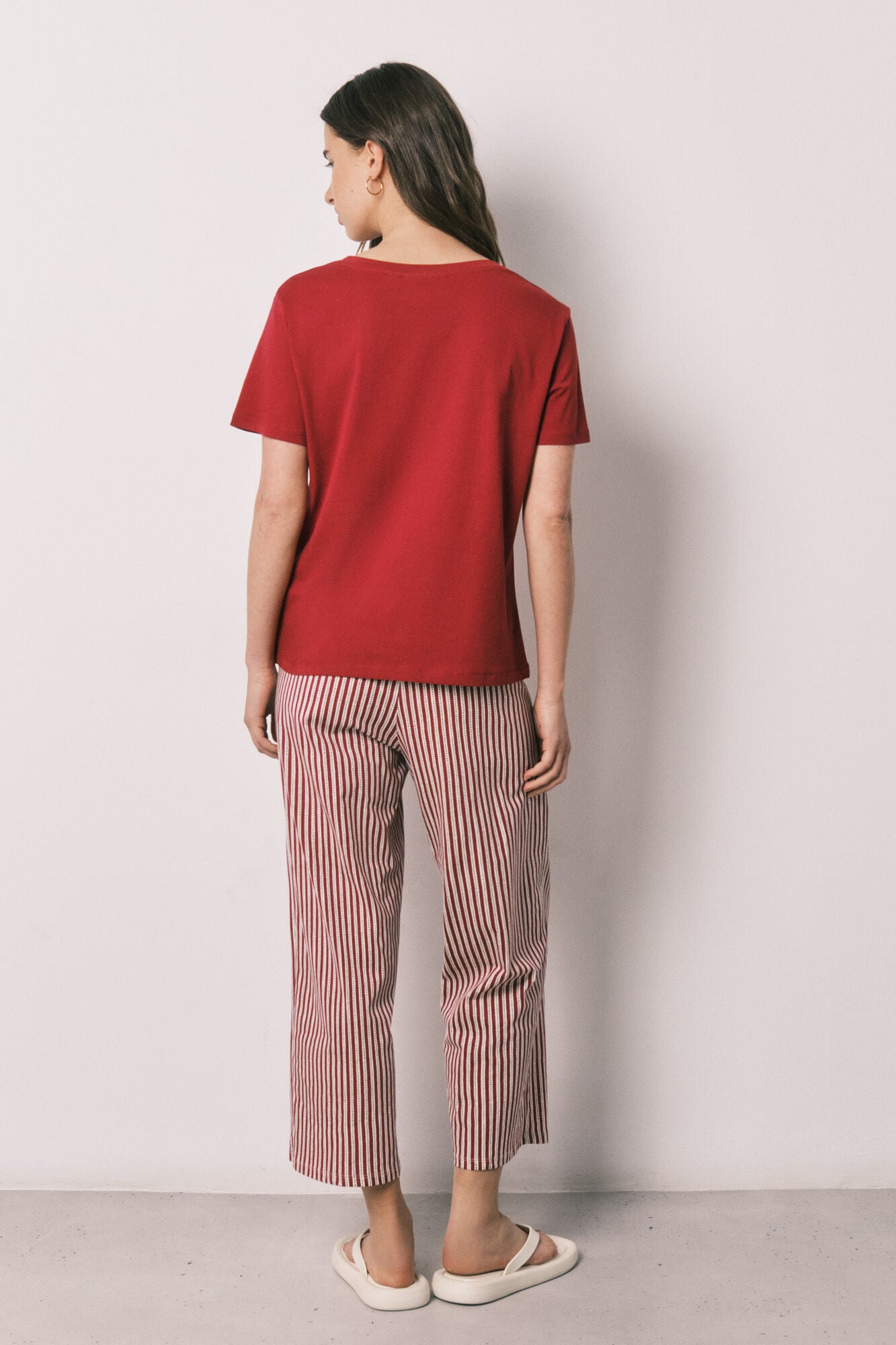 Striped cotton capri pyjamas Snoopy