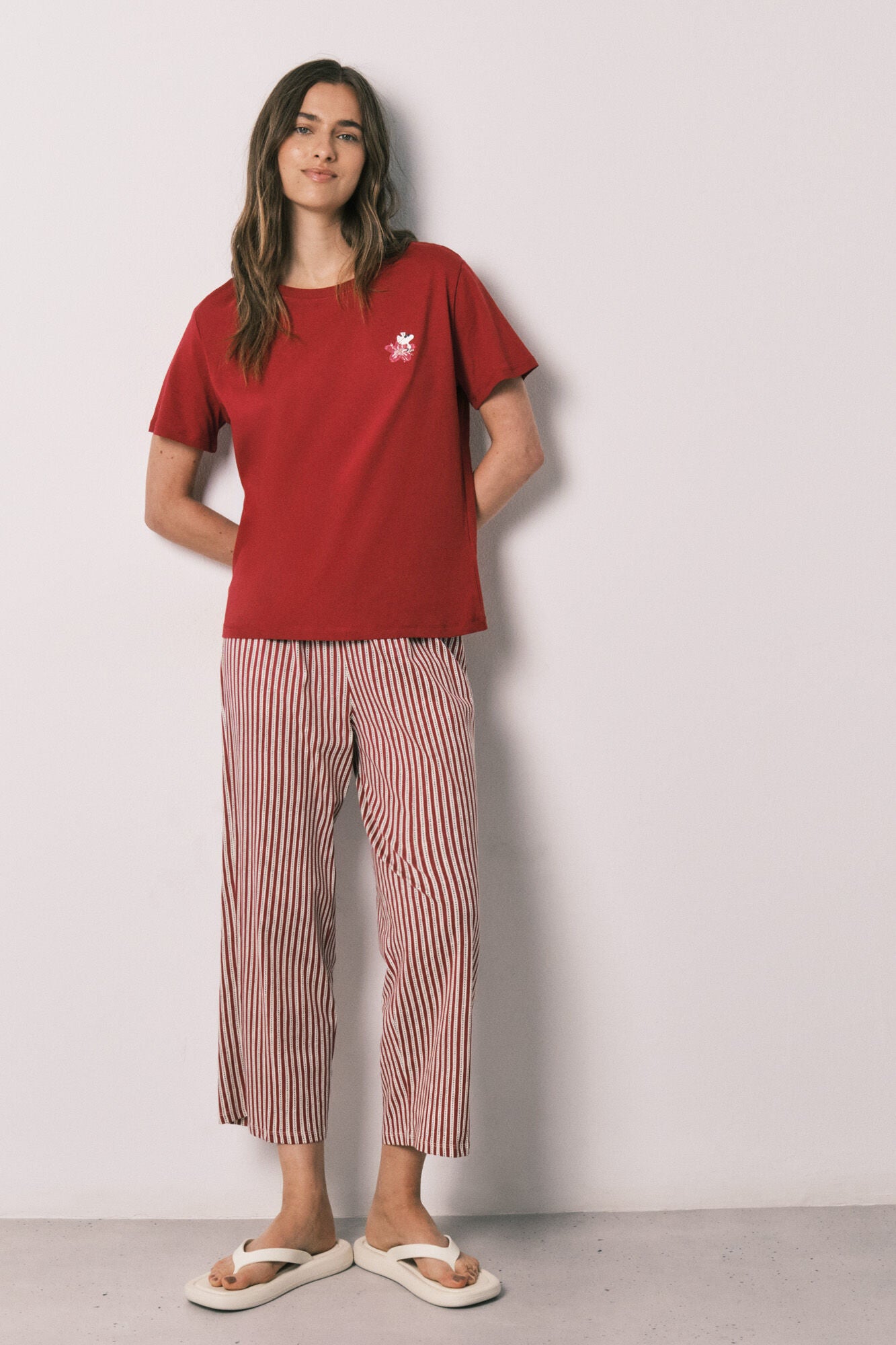 Striped cotton capri pyjamas Snoopy