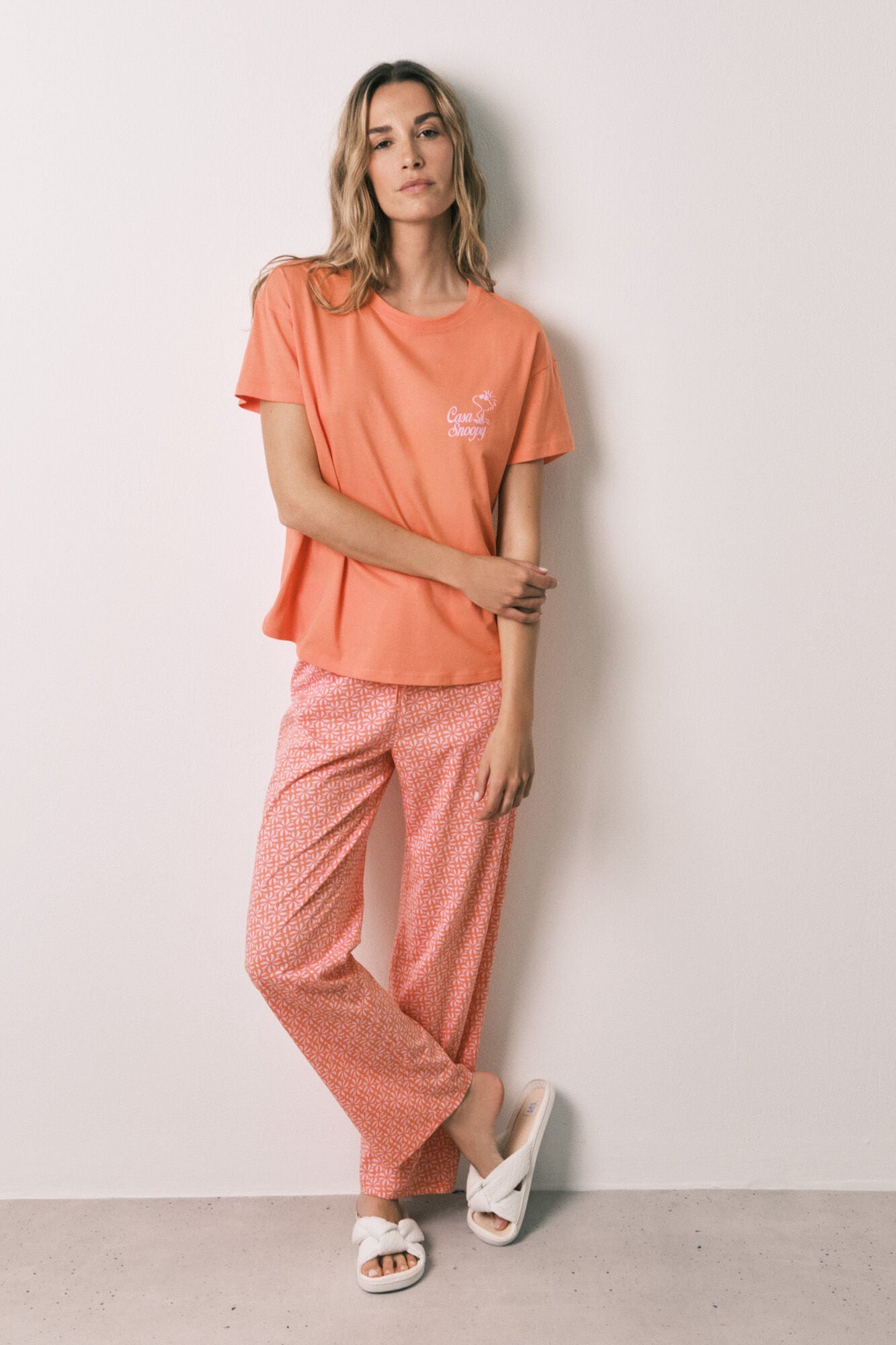 Orange cotton long pyjamas Woodstock