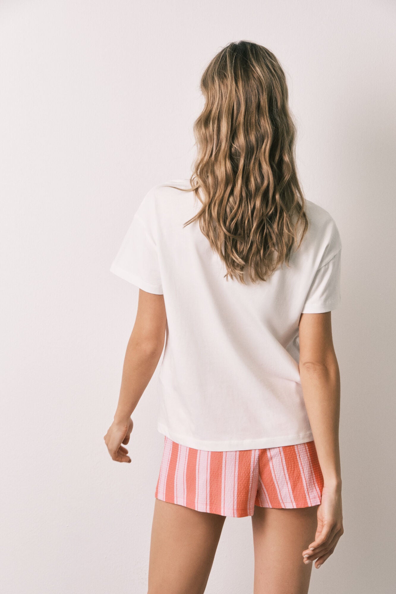 Striped cotton short pyjamas Snoopy