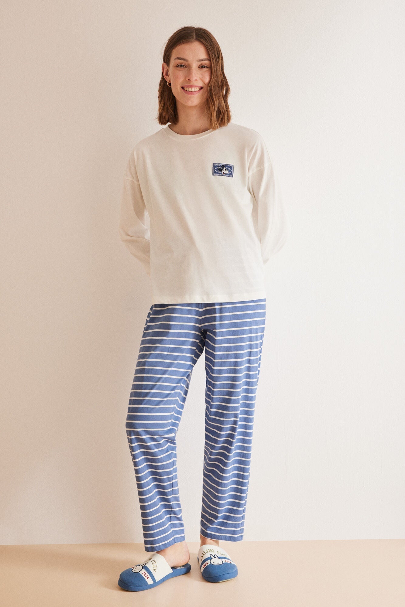 100% cotton striped Mickey pyjamas