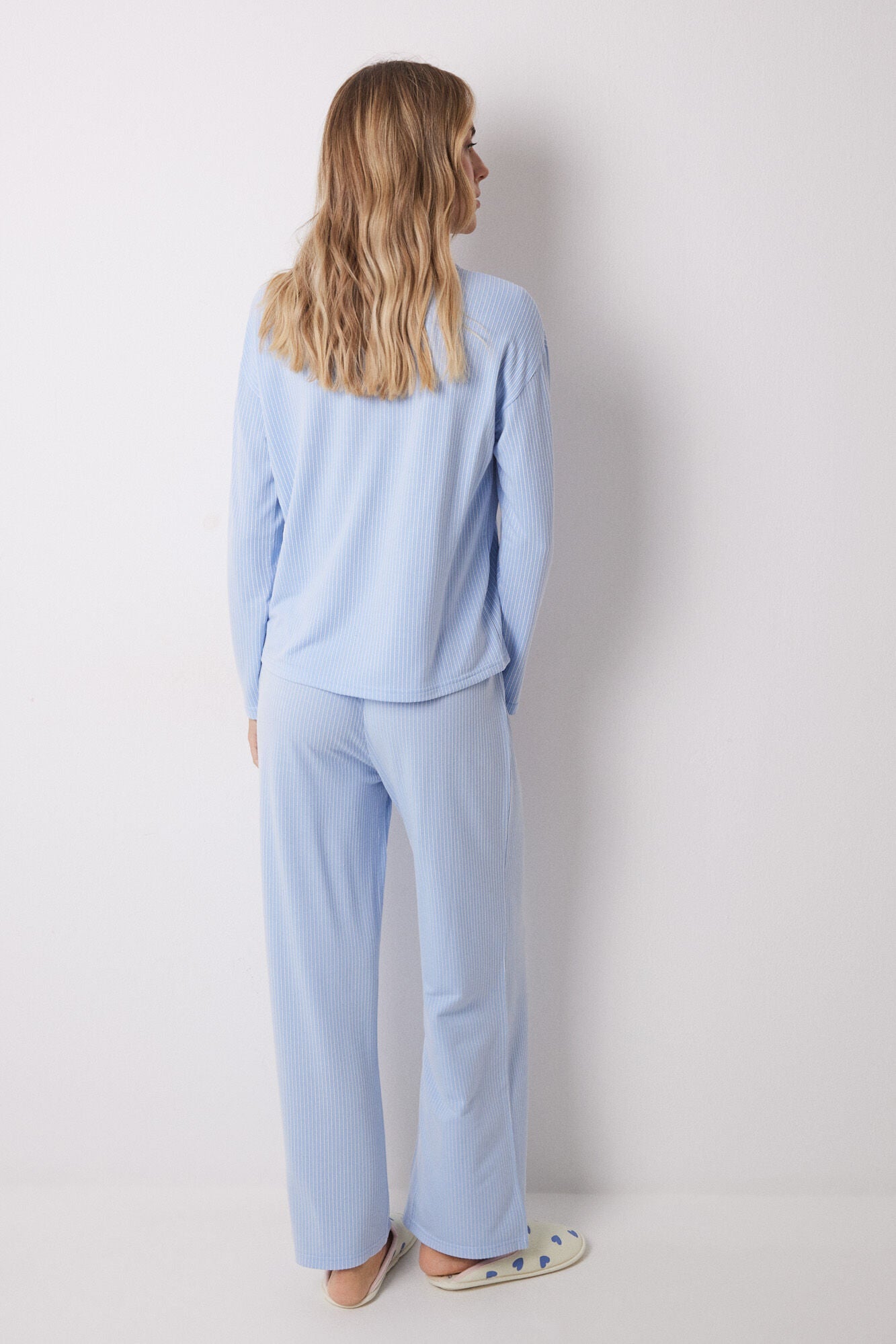 Snoopy ribbed texture long pajamas